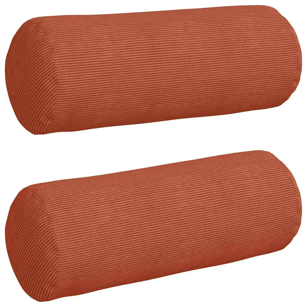Coussins d’accent 2 pcs Rouge orange Ø 25 x 70 cm Maison Chic