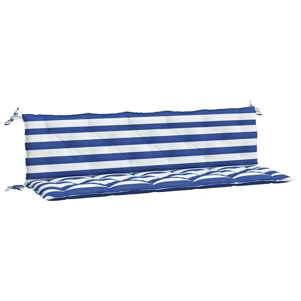 Coussins de banc de jardin lot de 2 | Coussins d’extérieur rayures bleues/blanches Maison Chic