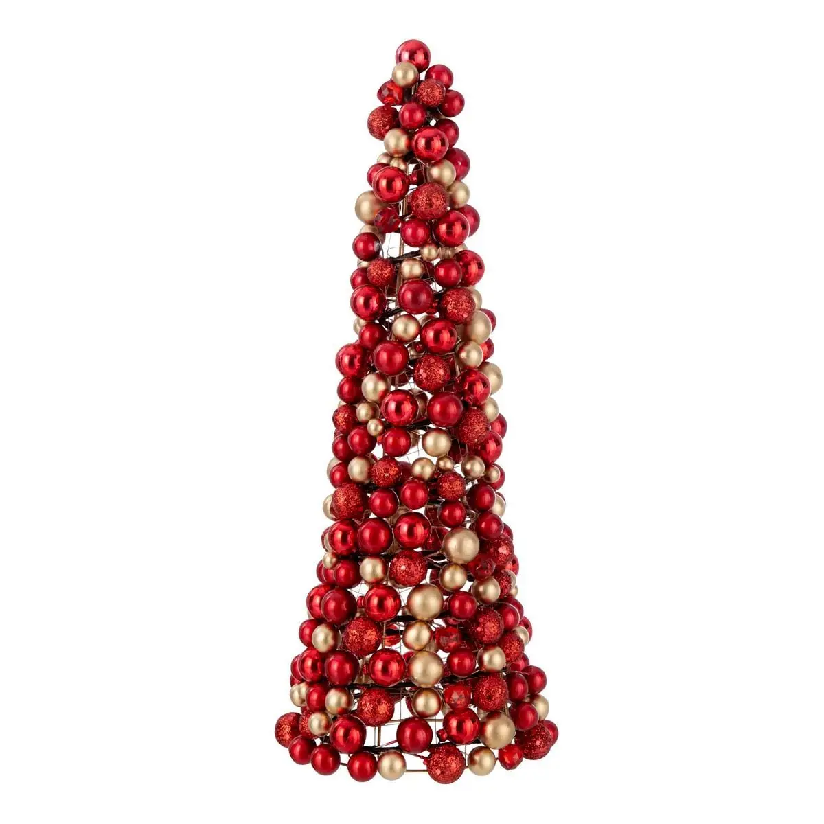 Cône de Noël avec Boules «Gavin» 45cm Rouge