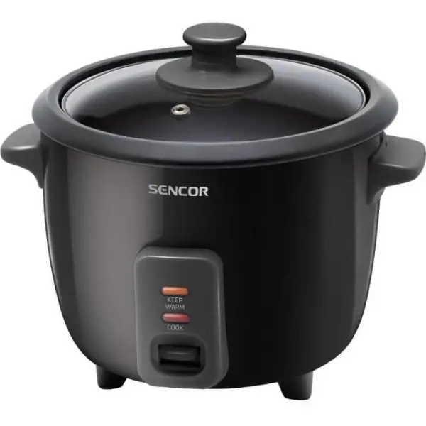 Cuiseur de Riz Electrique electrique Sencor – SRM 0601BK – Cuiseur a Riz avec Voyants Lumineux, 300 W, Noir