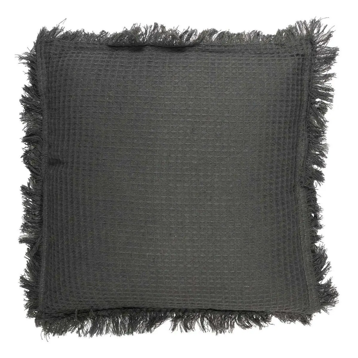 Coussin Déco Déhoussable «Gaufré» 40x40cm Anthracite