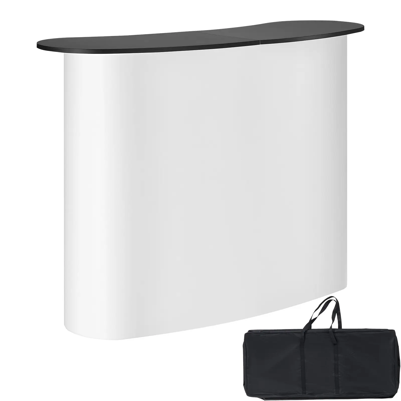 VEVOR Comptoir de stand pliant 130×46.5x95cm avec mur, pour exposition, promotion, avec sac de transport.