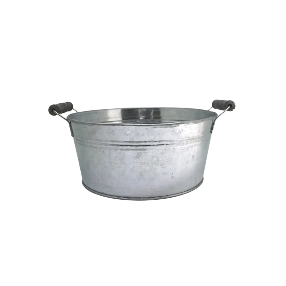 Coupe ronde en zinc gris «Bassine» Ø27 x 12 cm Chemin de campagne