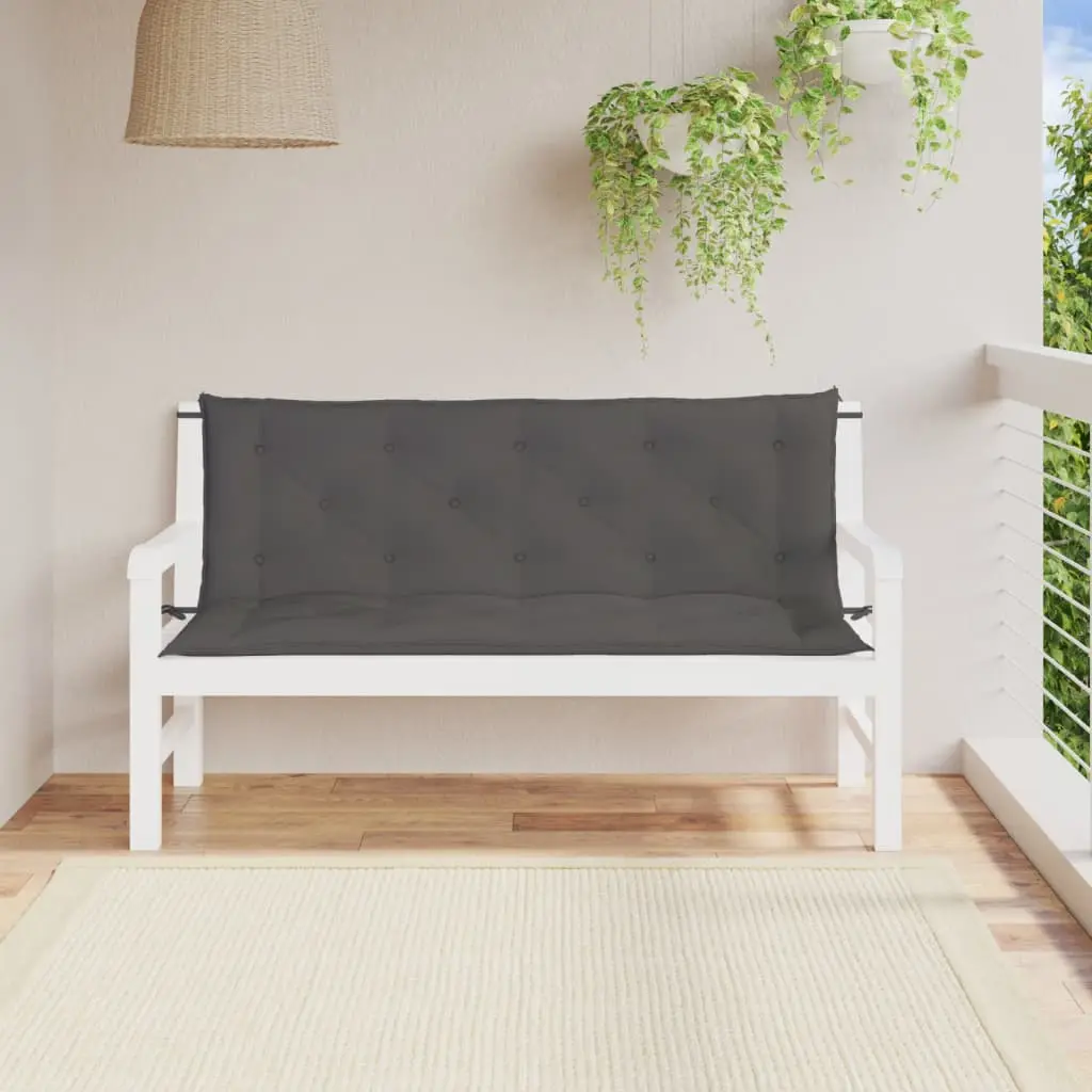 Coussins de Banc Extérieur Tissu Oxford Résistant Lot de 2 pour Jardin Anthracite 150x50cm – ComfortXL Outdoor Living