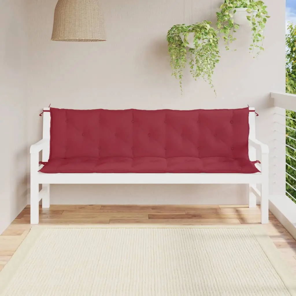 Coussins de Banc Extérieur Tissu Oxford Résistant à l’Eau Lot de 2 Rouge Bordeaux 180x50cm – ComfortXL Outdoor Living