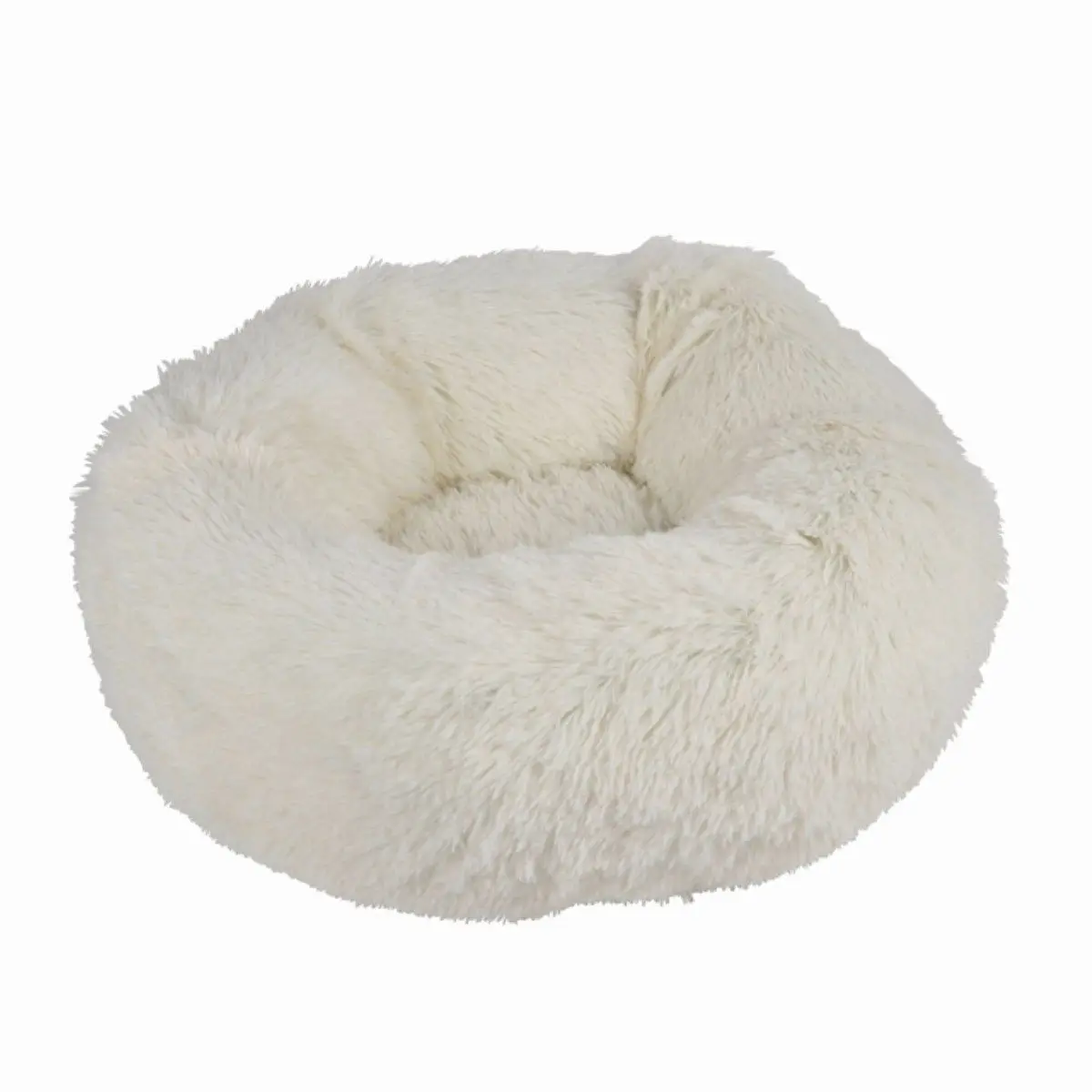 Coussin Rond pour Chien & Chat «Fluffy» 55cm Écru