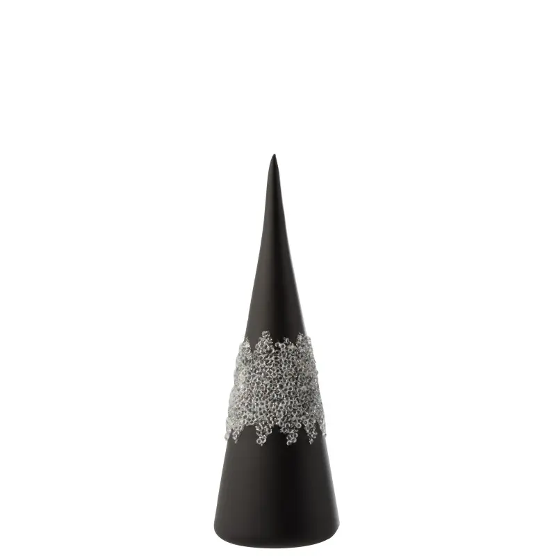 Cône avec ligne de diamant en verre noir H28cm – J-Line