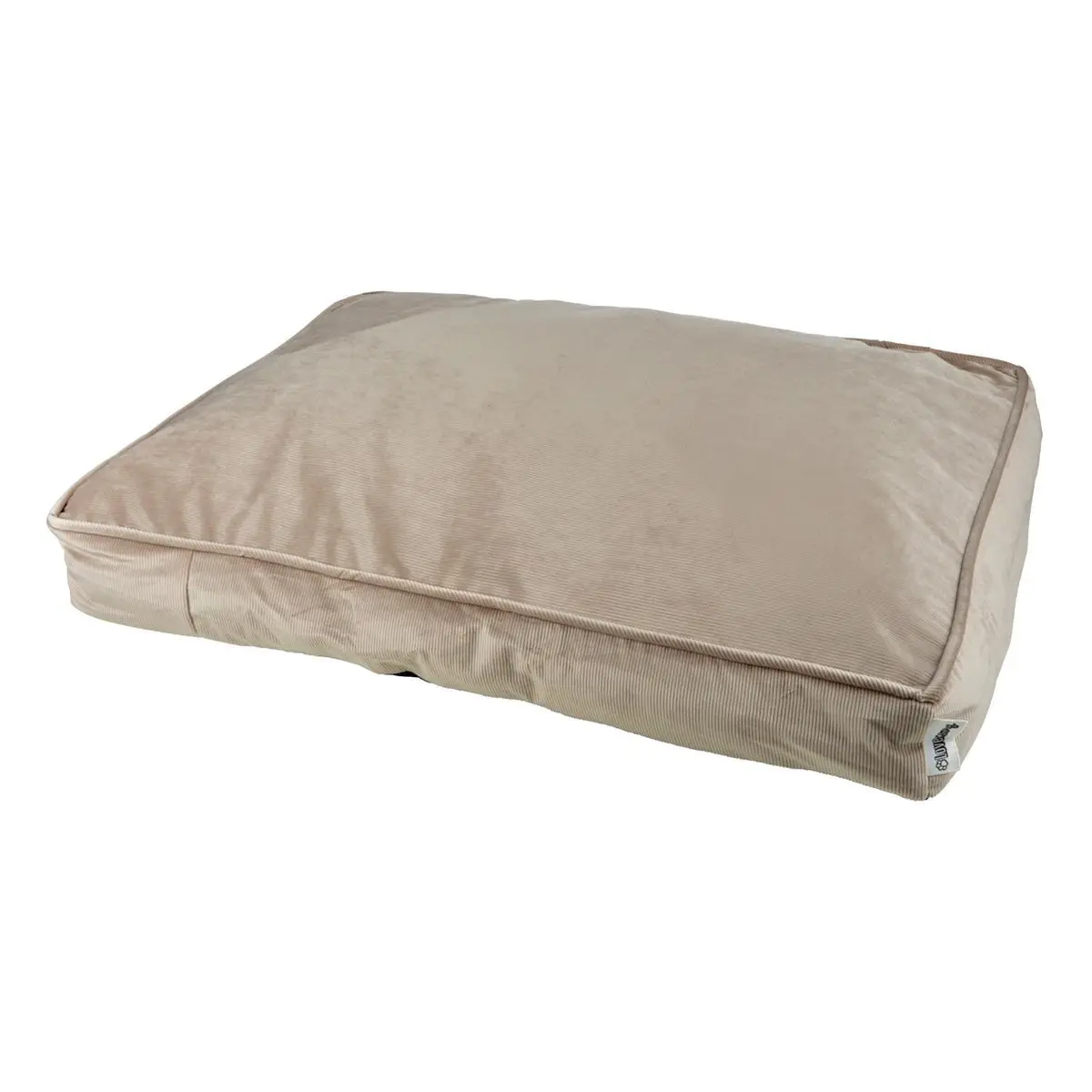Coussin Rectangle Chien & Chat Velours «Crafty» 80cm Noisette