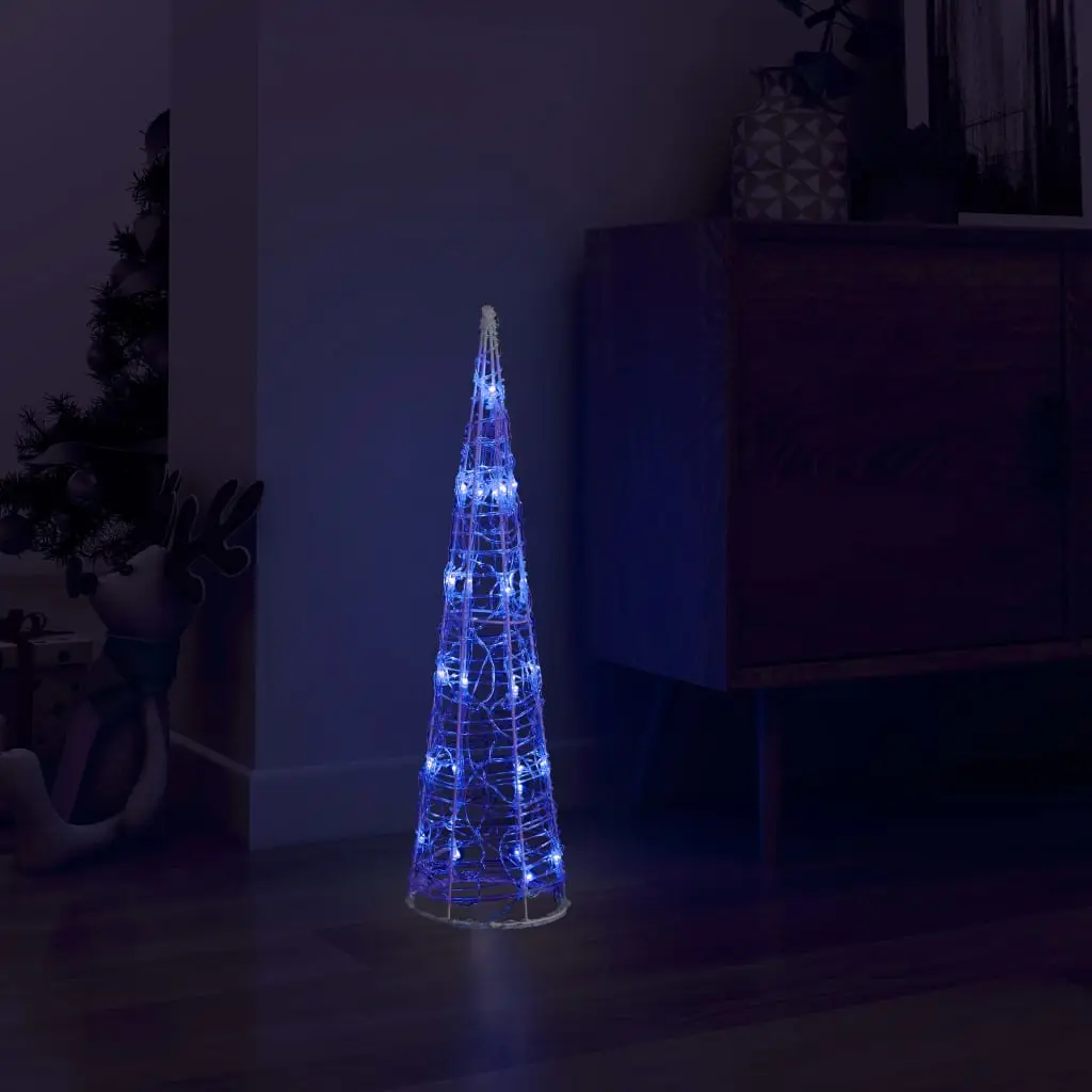 Cône lumineux décoratif pyramide à LED Acrylique Bleu 60 cm vidaXL 329799