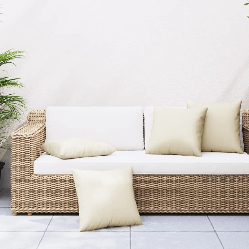 Coussins d’Extérieur Moelleux Lot de 4 en Polyester pour Mobilier de Jardin Crème 60×60 cm – ComfortXL Outdoor Living