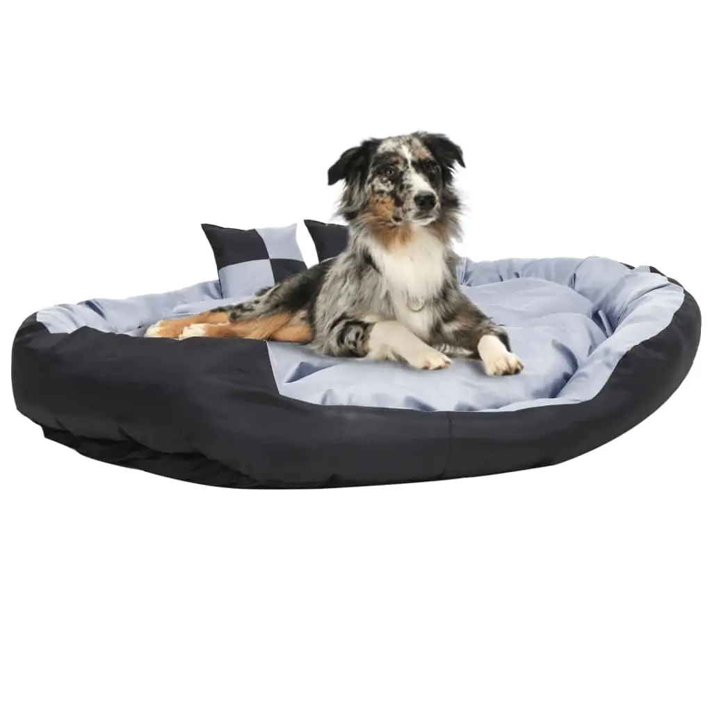 Coussin réversible lavable pour chien Gris et noir 150x120x25cm vidaXL 171210