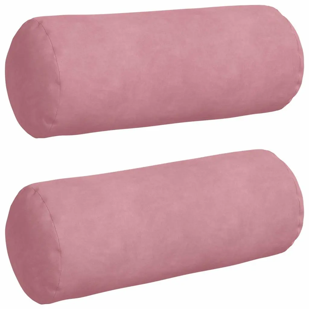 Coussins d’accent 2 pcs Rose Ø 15 x 40 cm Maison Chic