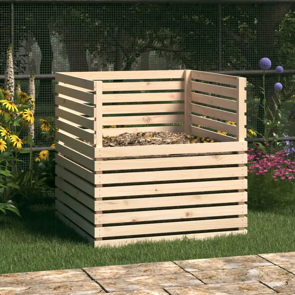Composteur 100x100x102 cm Bois massif de pin vidaXL 822192