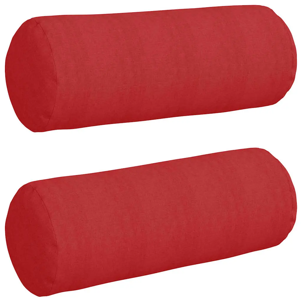 Coussins d’accent 2 pcs Rouge Ø 25 x 70 cm tissu Maison Chic