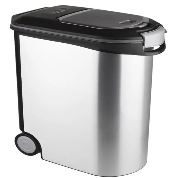 CURVER Conteneur a croquettes pour chien 12 kg – 35L – Aspect métal