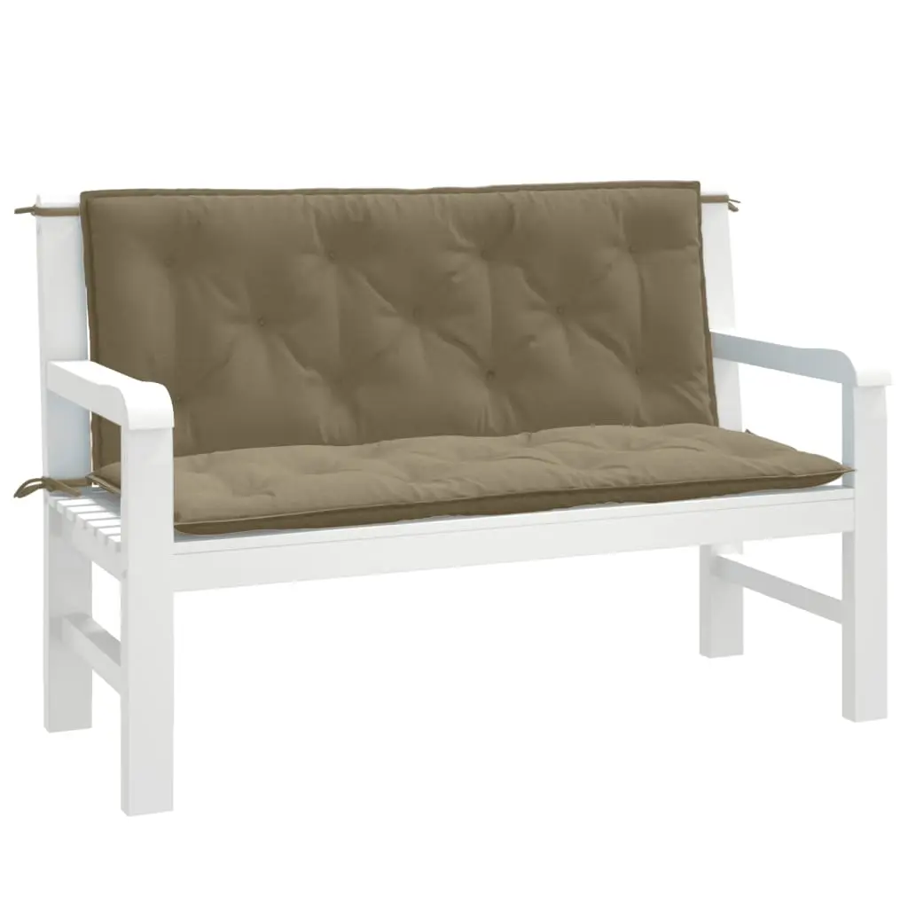 Coussins de banc avec Dossier Tissu Polyester Décoratifs et Confortables pour Terrasse Taupe Mélangé 120×50 cm – ComfortXL Outdoor Living