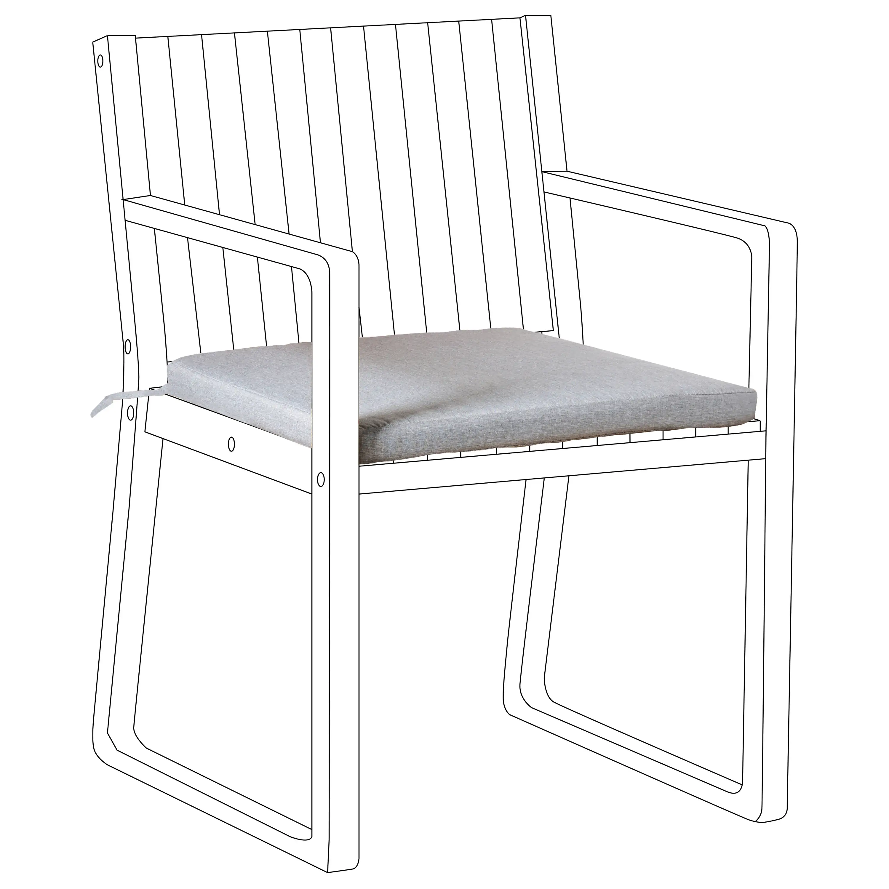 Coussin d’assise d’extérieur Lin synthétique Mélange de gris SASSARI PREMIUM Beliani
