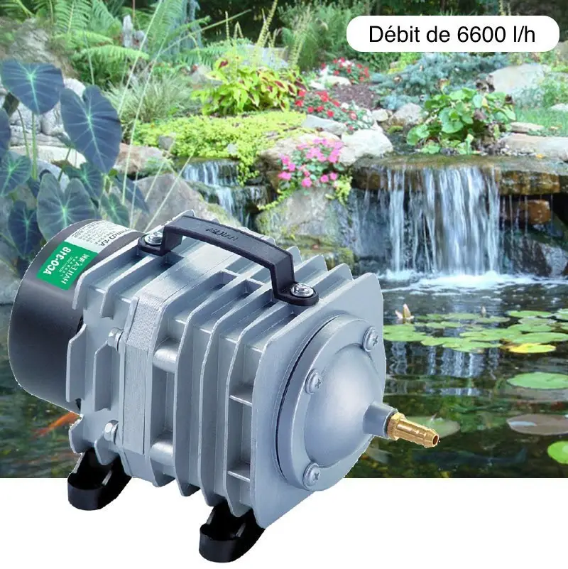 Compresseur – pompe à air 6600 l/h pour bassins de jardin et étangs