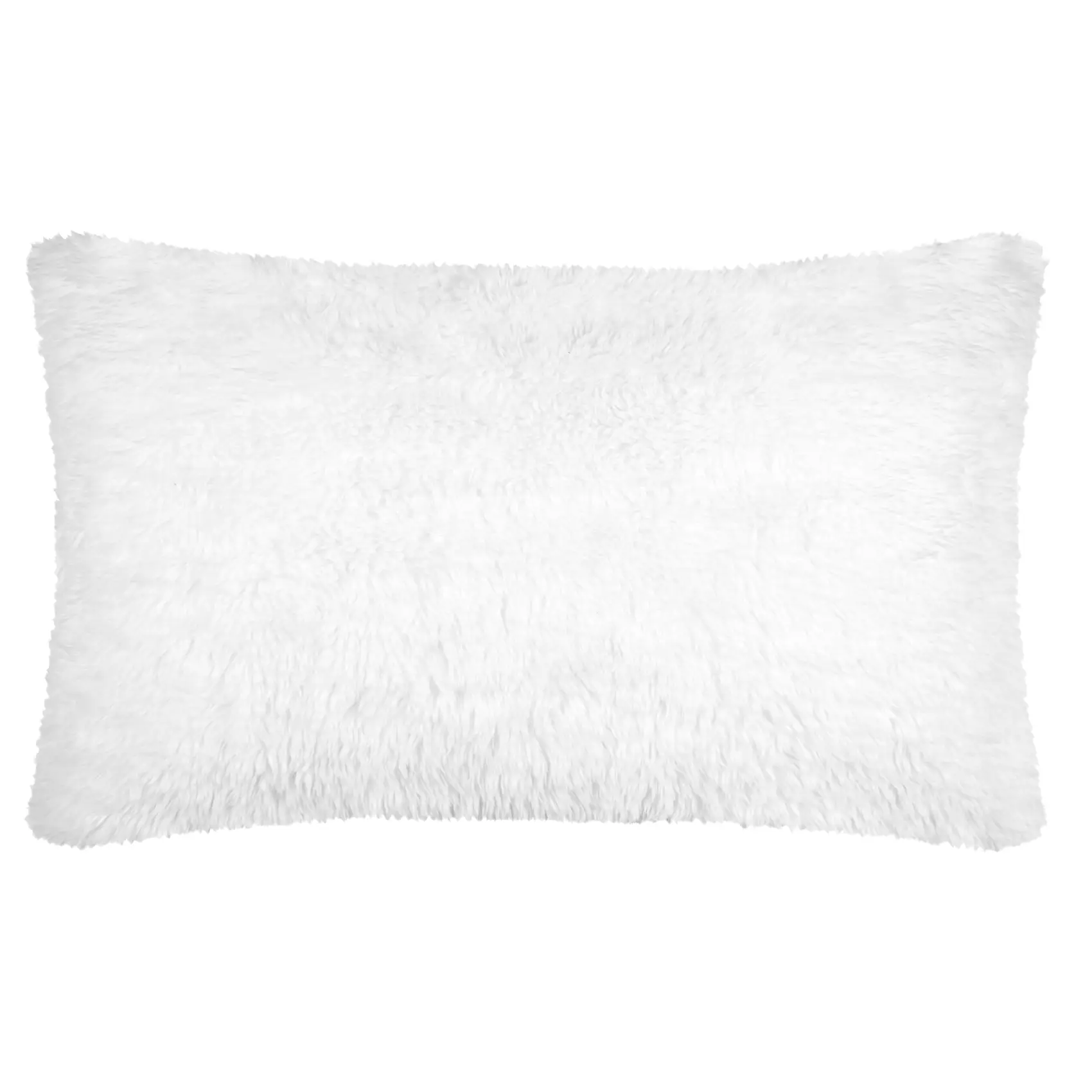 Coussin ultra doux imitation fourrure – LOVELY CASA – Polyester – Blanc
