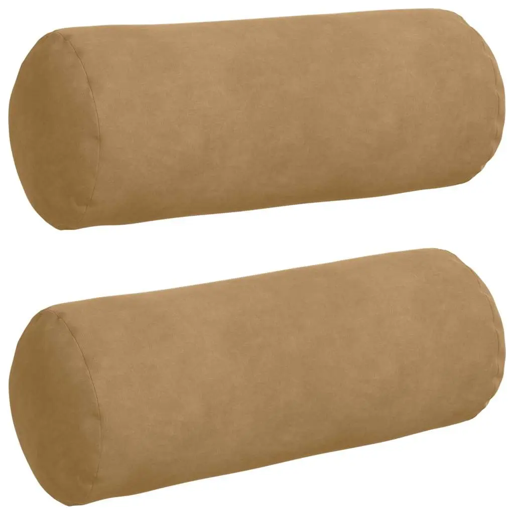 Coussins d’accent 2 pcs Marron Ø 15 x 40 cm Maison Chic