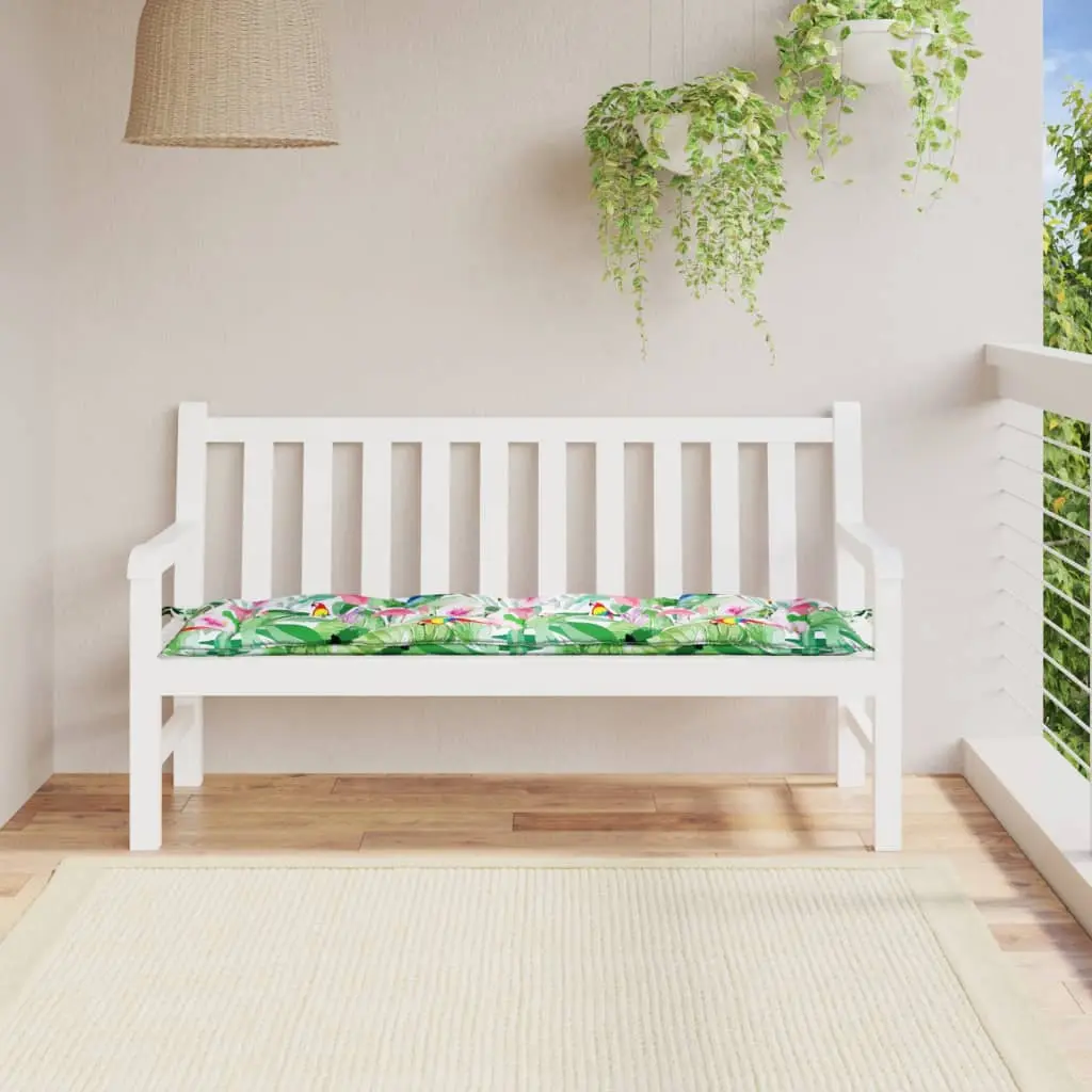 Coussin de Banc Tissu Oxford Imperméable Motif Floral Oiseaux pour Jardin Terrasse Multicolore 150x50x7 cm – ComfortXL Outdoor Living