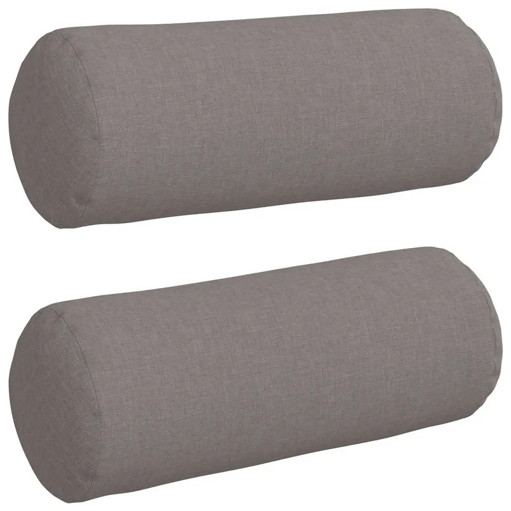 Coussins d’accent 2 pcs Taupe Ø 15 x 40 cm tissu Maison Chic