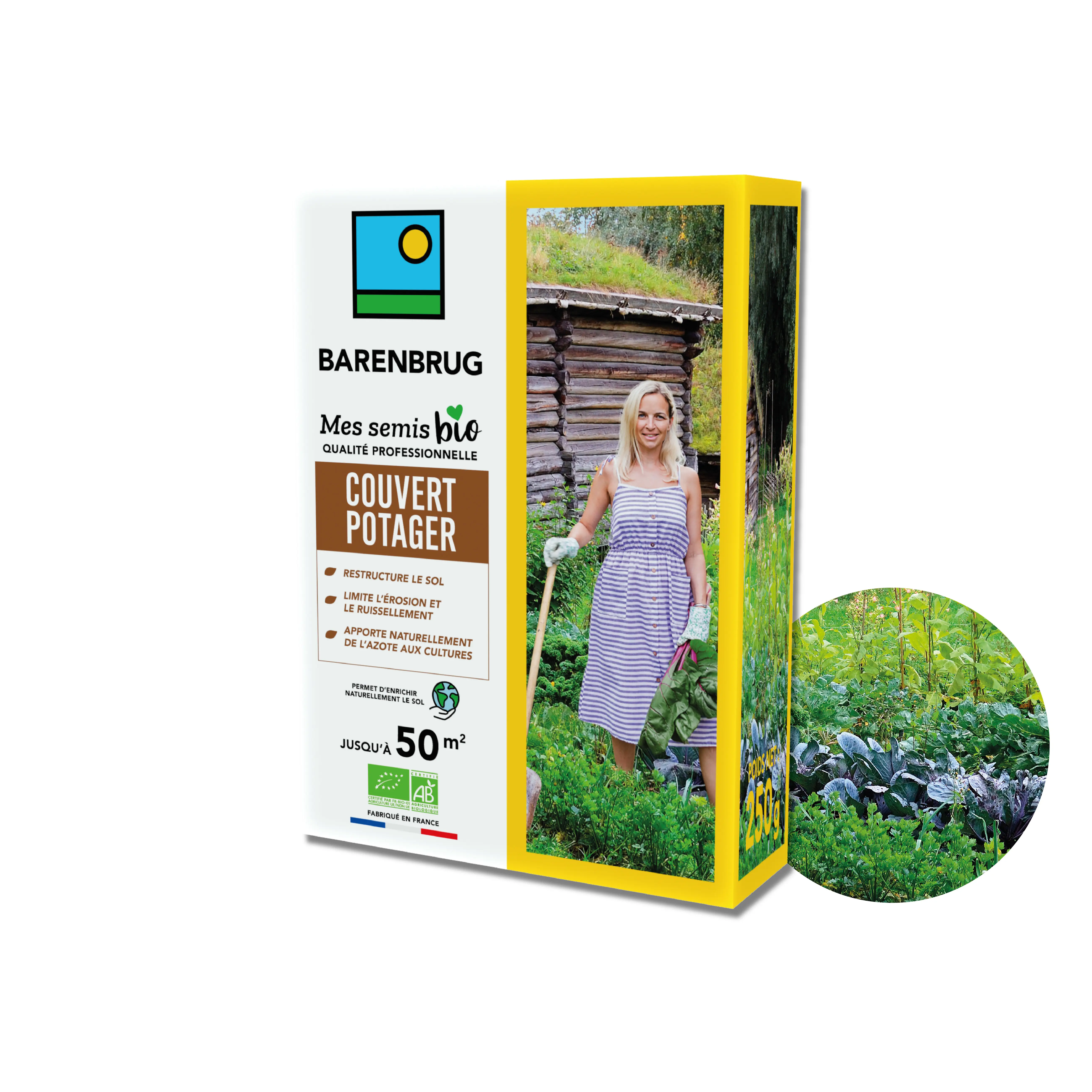 Couvert potager – Restructure le Sol – Limite l’Érosion et le Ruissellement – Apporte Naturellement de l’Azote aux Cultures – 250G – BARENBRUG