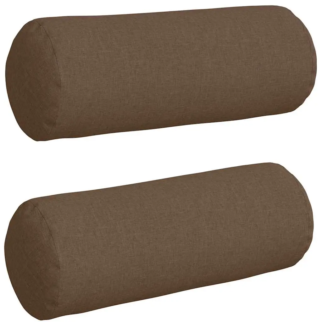 Coussins d’accent 2 pcs Marron Ø 25 x 70 cm tissu Maison Chic