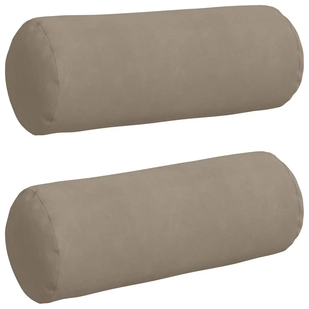 Coussins d’accent 2 pcs Taupe Ø 25 x 70 cm Tissu en microfibre Maison Chic