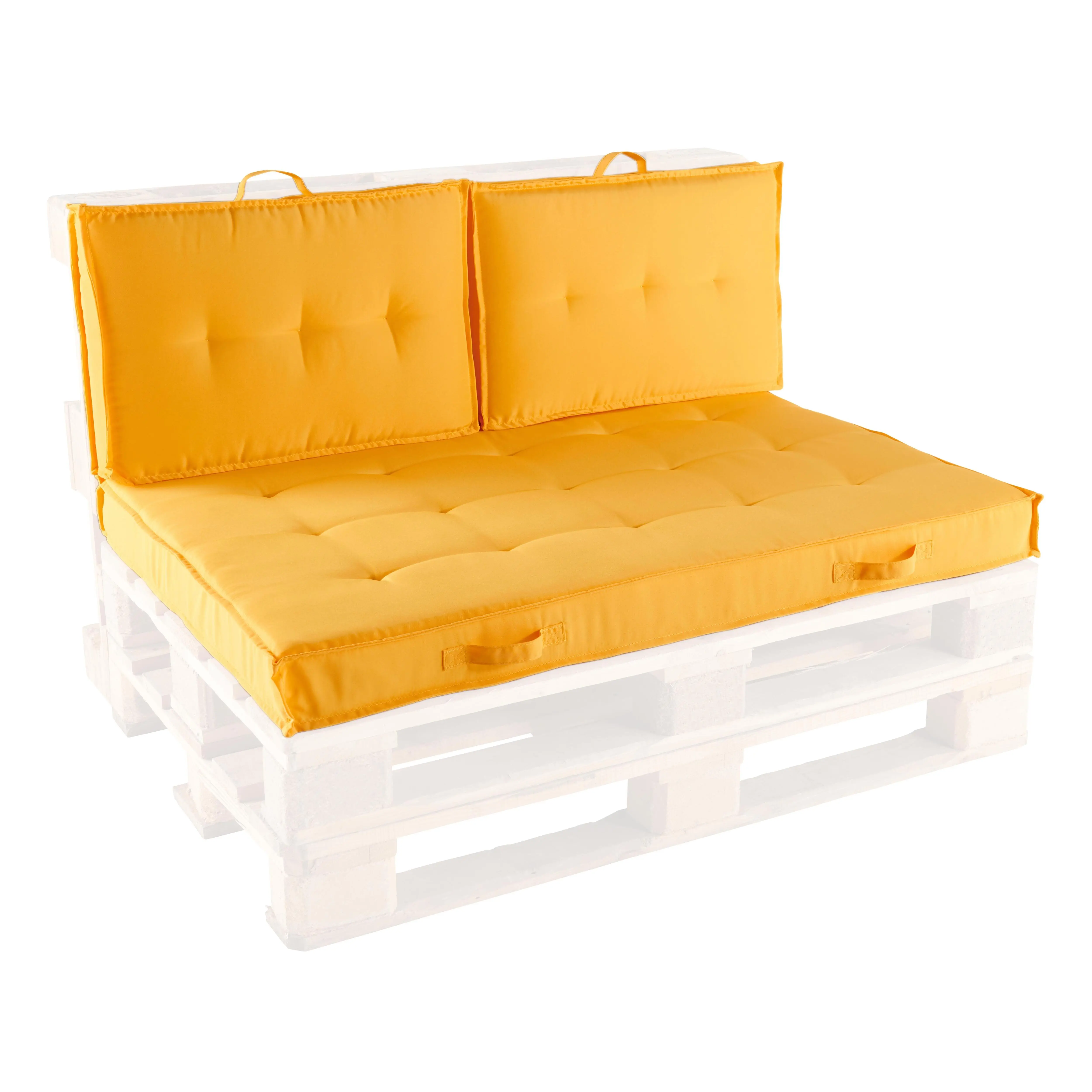 Coussins pour palette matelassés jaune Cuzco – Oviala