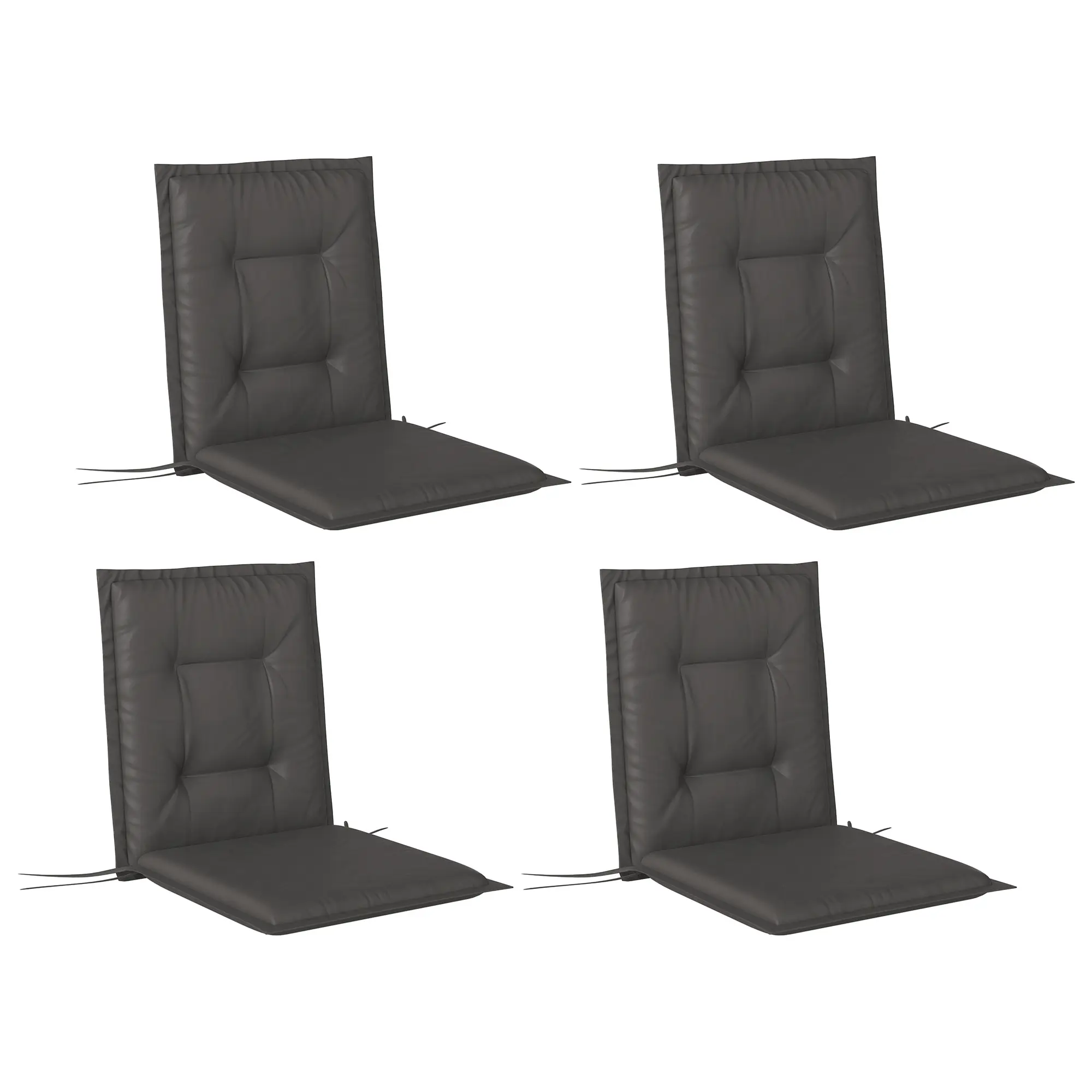 Lot 4 Coussins Chaise Fauteuil Polyester Jardin Imperméable 108x50x5cm Gris Foncé – ComfortXL Outdoor Living