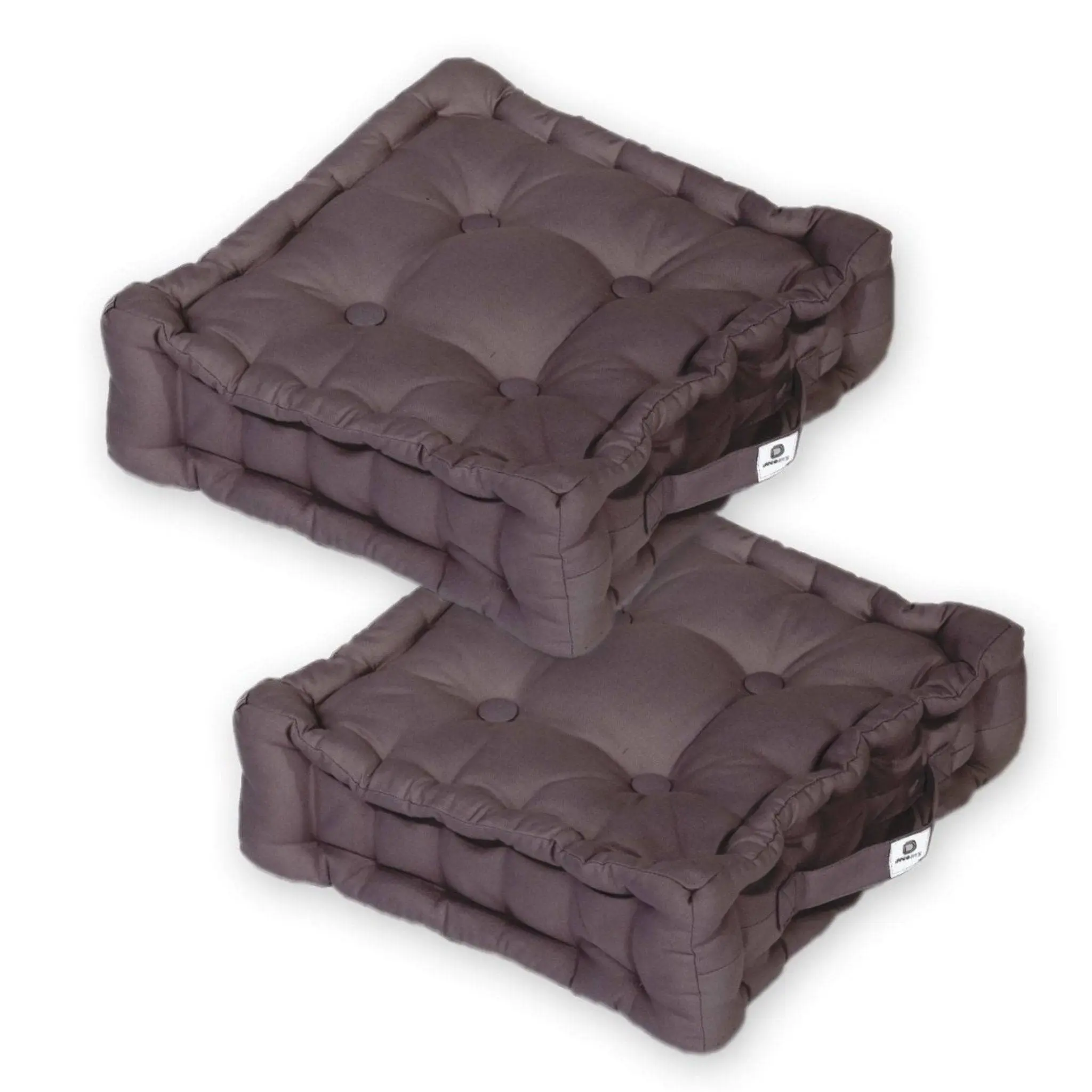 Coussin de sol lot de 2 – 40 x 40 cm Gris Carbone – Déco arts