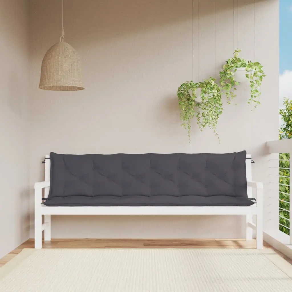 Coussins de Banc Extérieur Tissu Oxford Résistant Lot de 2 pour Jardin Anthracite 200x50cm – ComfortXL Outdoor Living