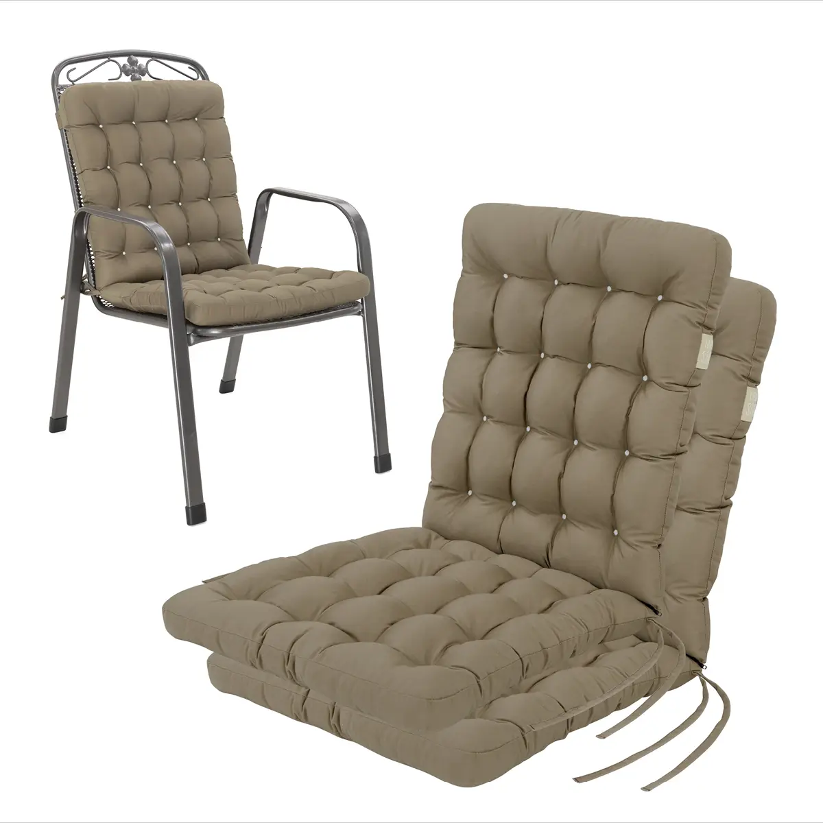 Coussin bas de chaise 100×48 cm | Marron doré | 2 pièces – HAVE A SEAT Living