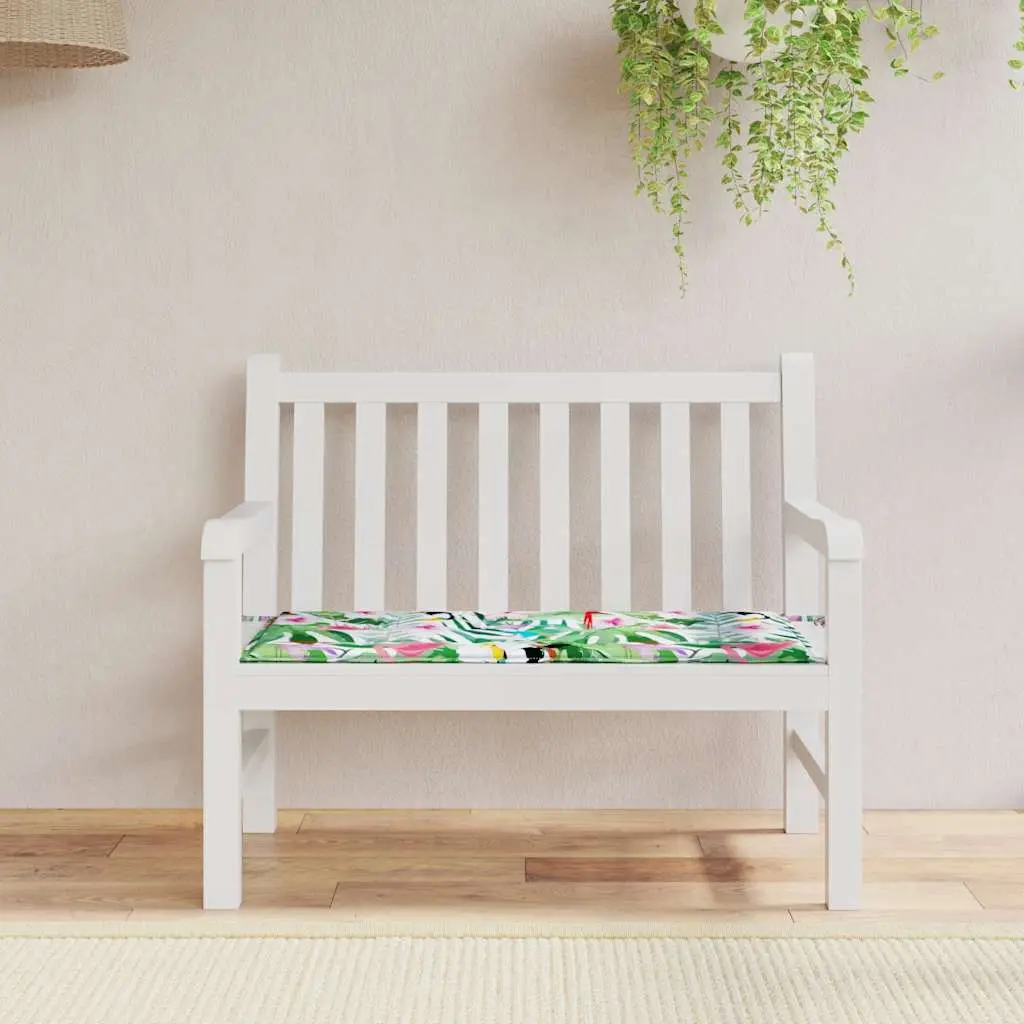Coussin de Banc d’Extérieur Tissu Oxford Résistant à l’eau pour Terrasse Motif Floral Multicolore 100x50cm – ComfortXL Outdoor Living