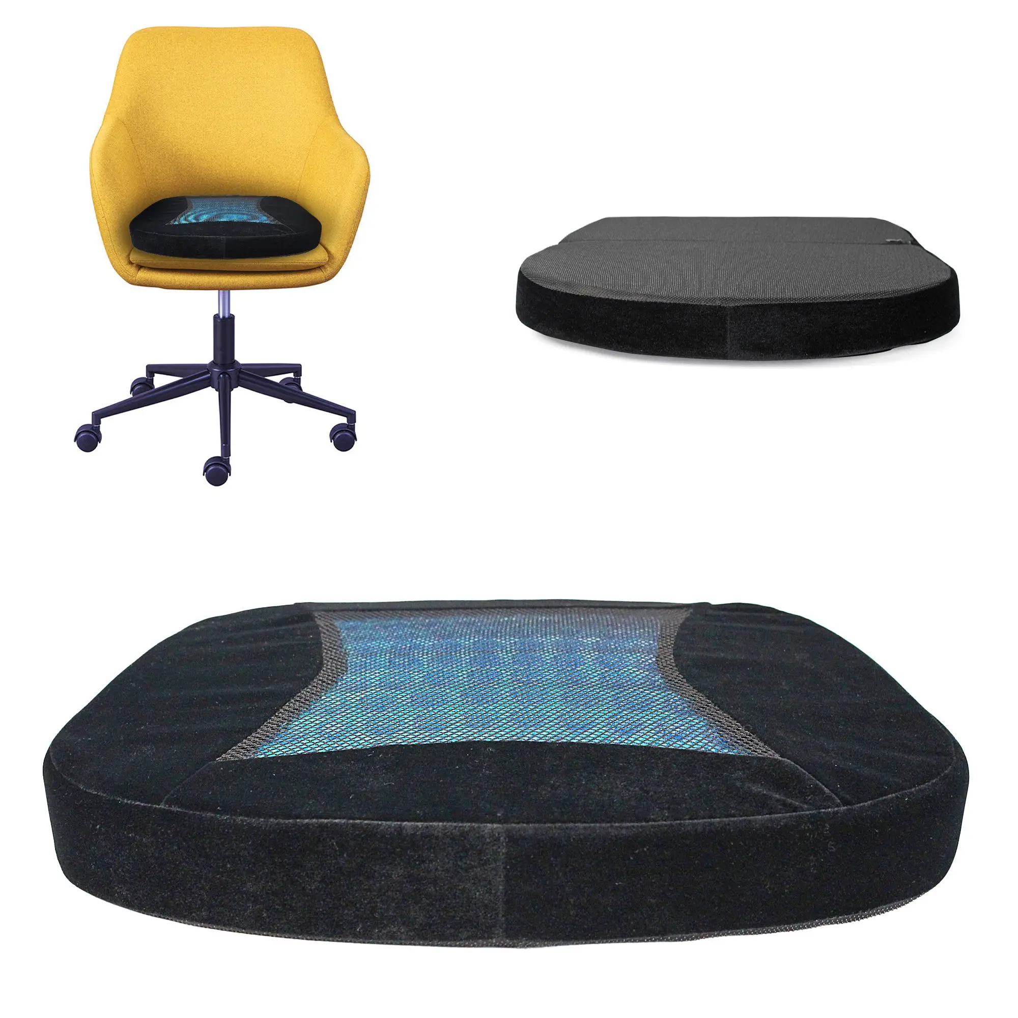 Coussin de siège Gel Comfy – Orthopédique Mousse Mémoire de Forme – Déhoussable Lavable