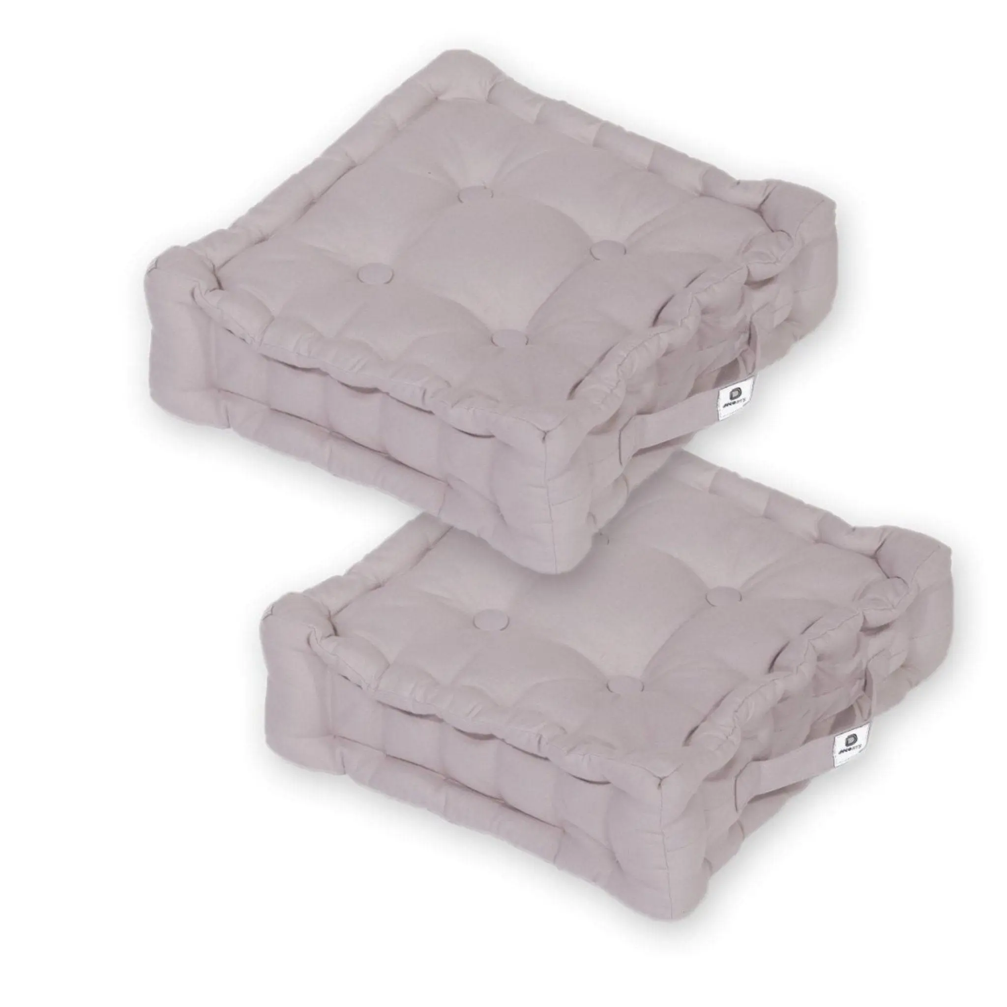 Coussin de sol lot de 2 – 40 x 40 cm Gris Galet – Déco arts