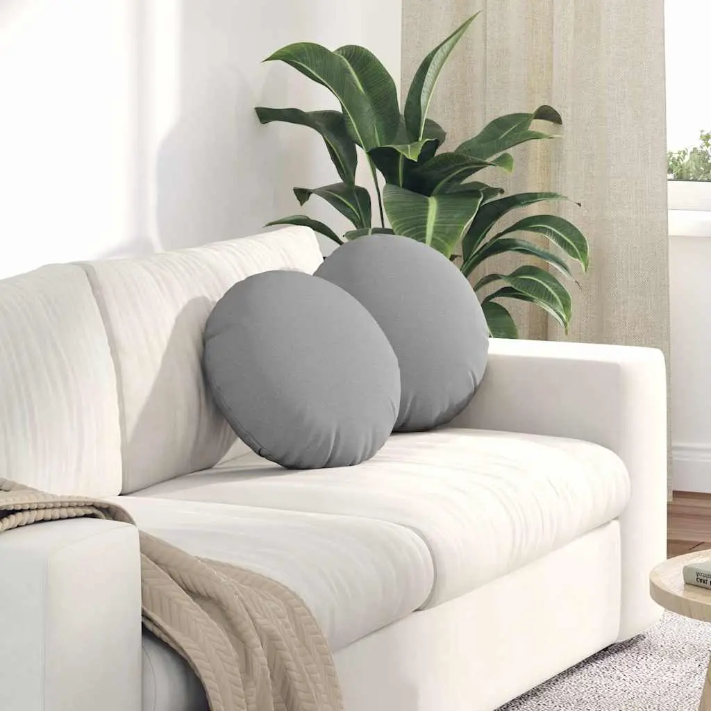 Coussins d’Assise Ronds (Paire) en Tissu Doux avec Housse Amovible Gris Nuage Ø 40 cm – ComfortXL Outdoor Living