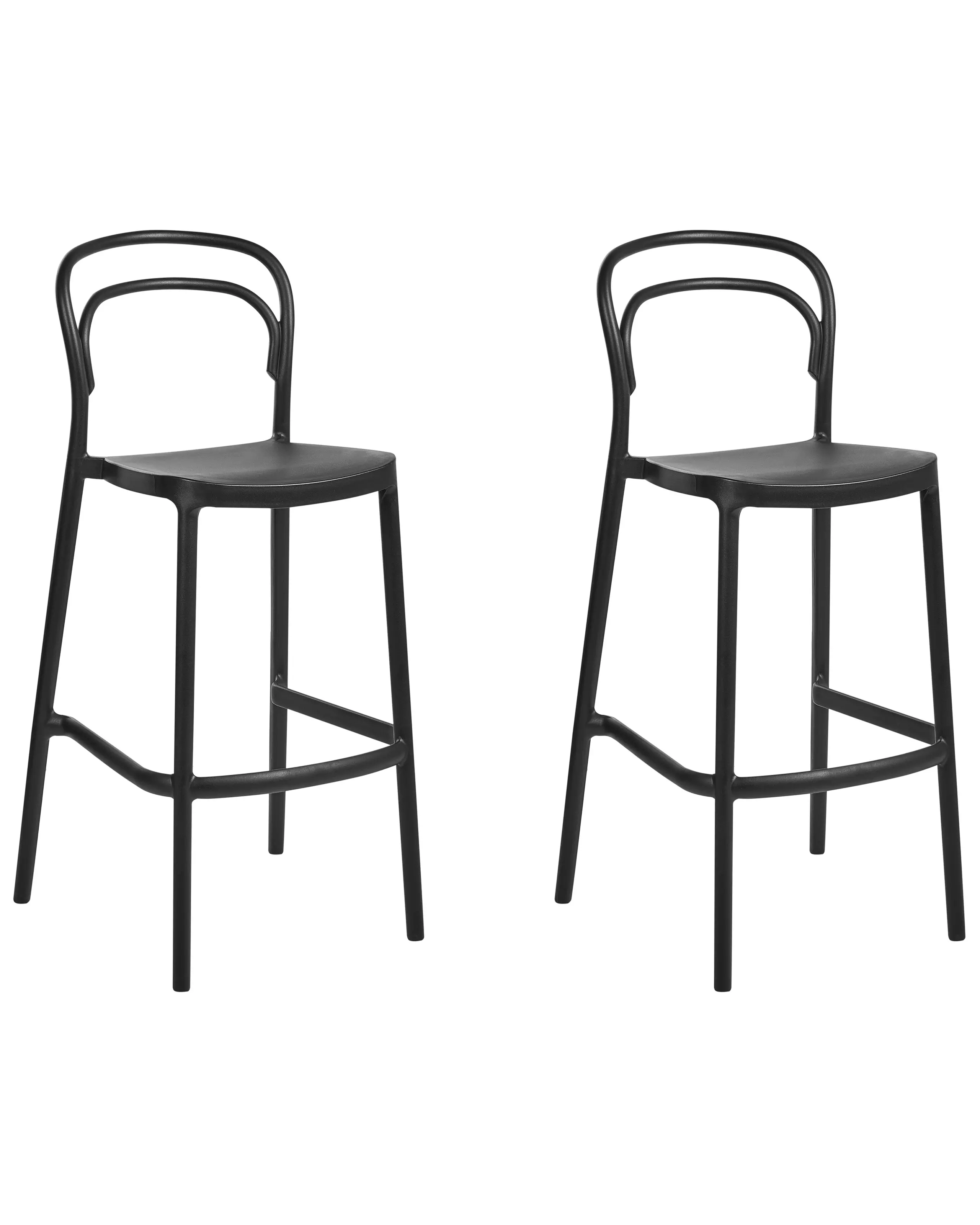 Conjunto de 2 sillas de bar de jardín PORANO Negro
