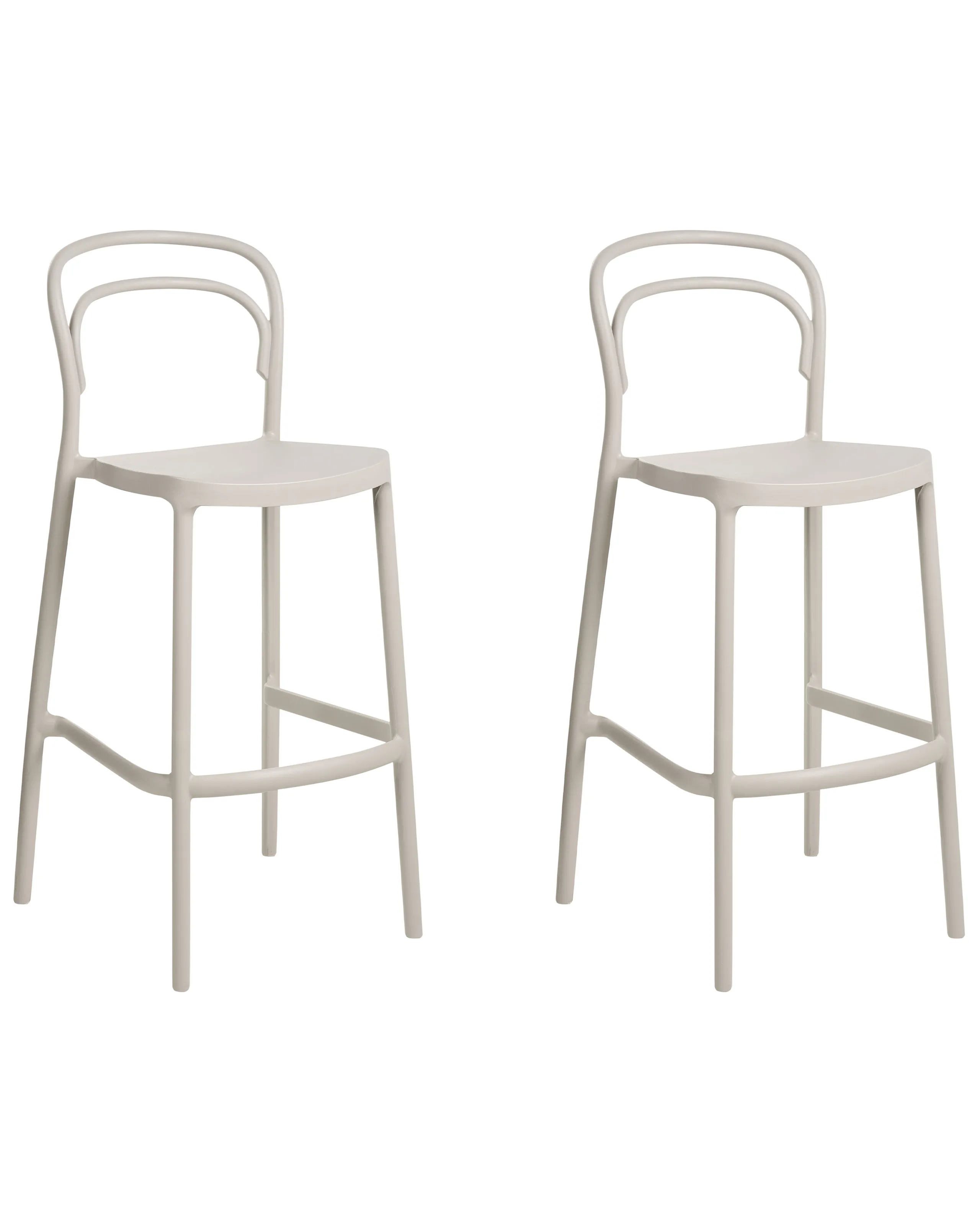 Conjunto de 2 sillas de bar de jardín PORANO Beige