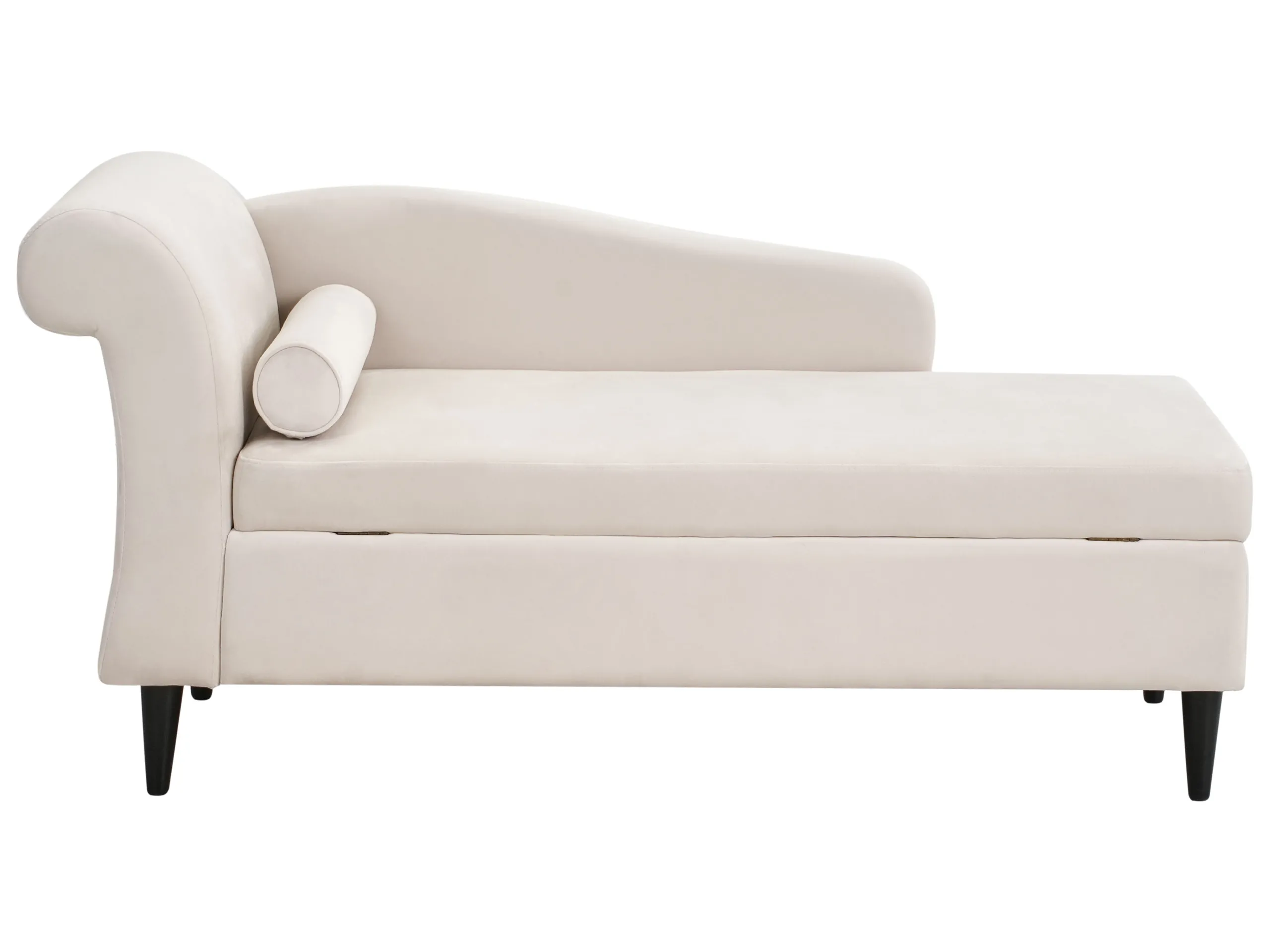 Chaise longue izquierdo LUIRO Terciopelo Beige con almacenaje