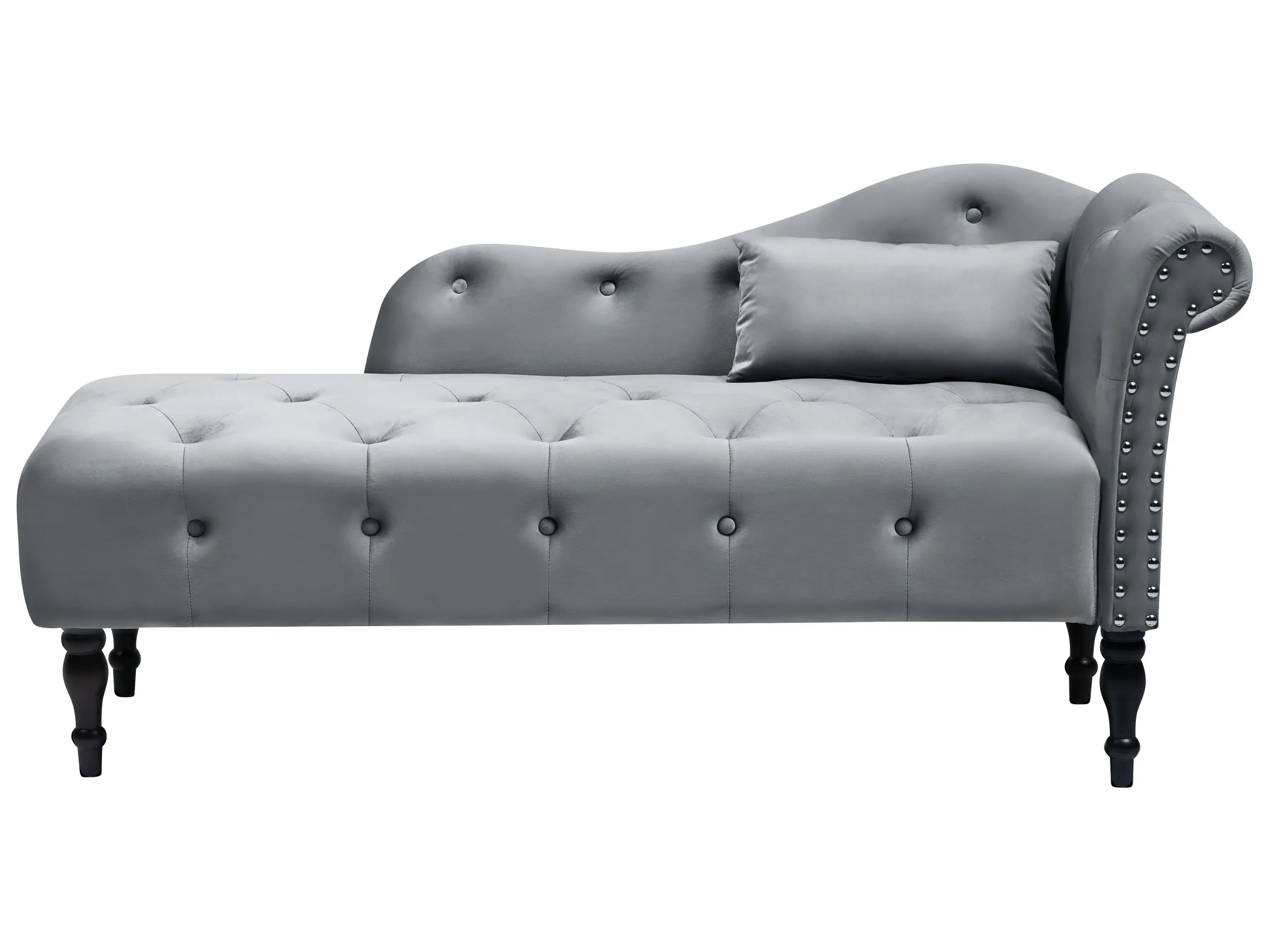 Chaise longue derecho IVRY Terciopelo Gris