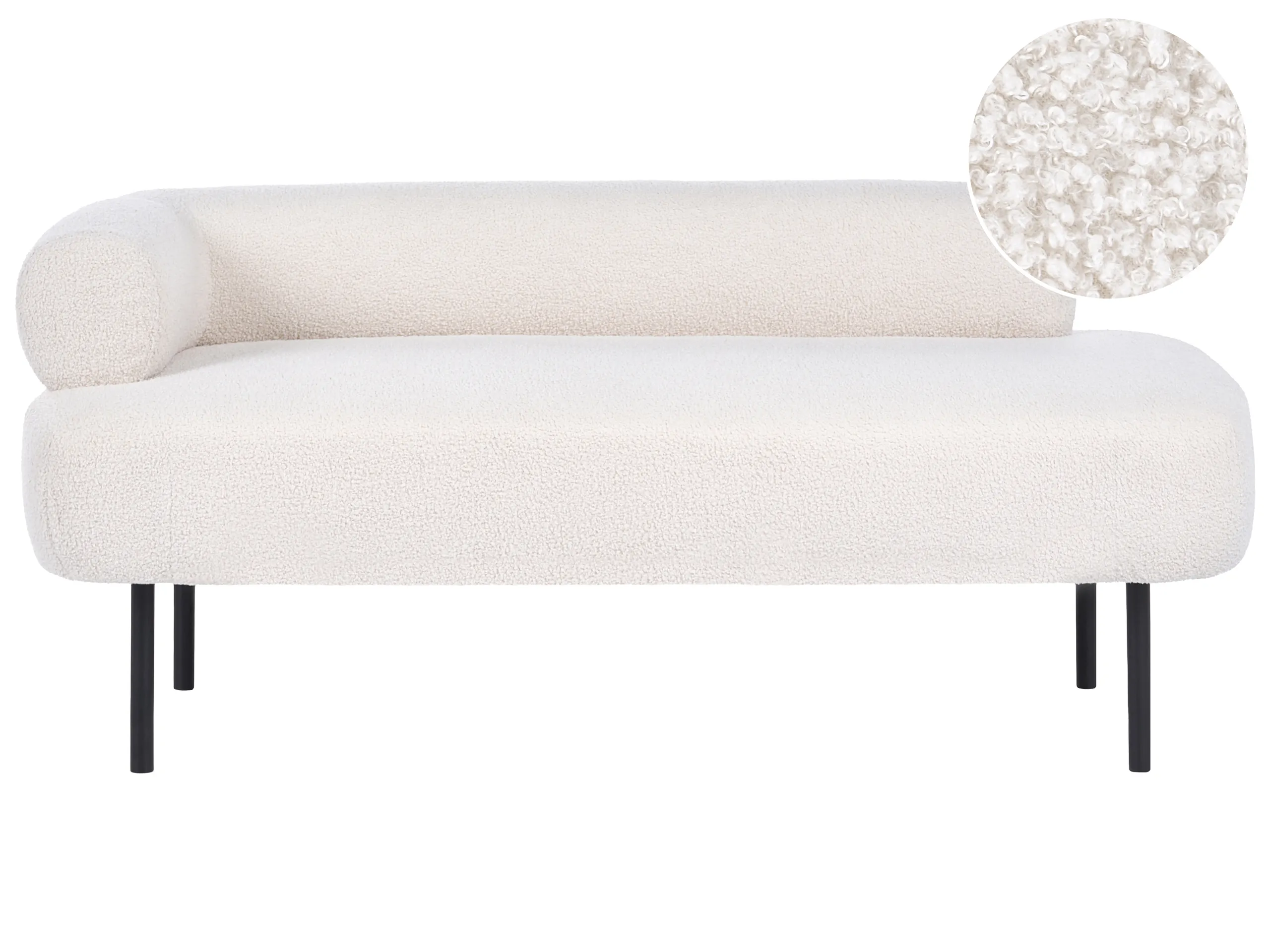 Chaise longue izquierdo MIRMANDE Bouclé Blanco crema