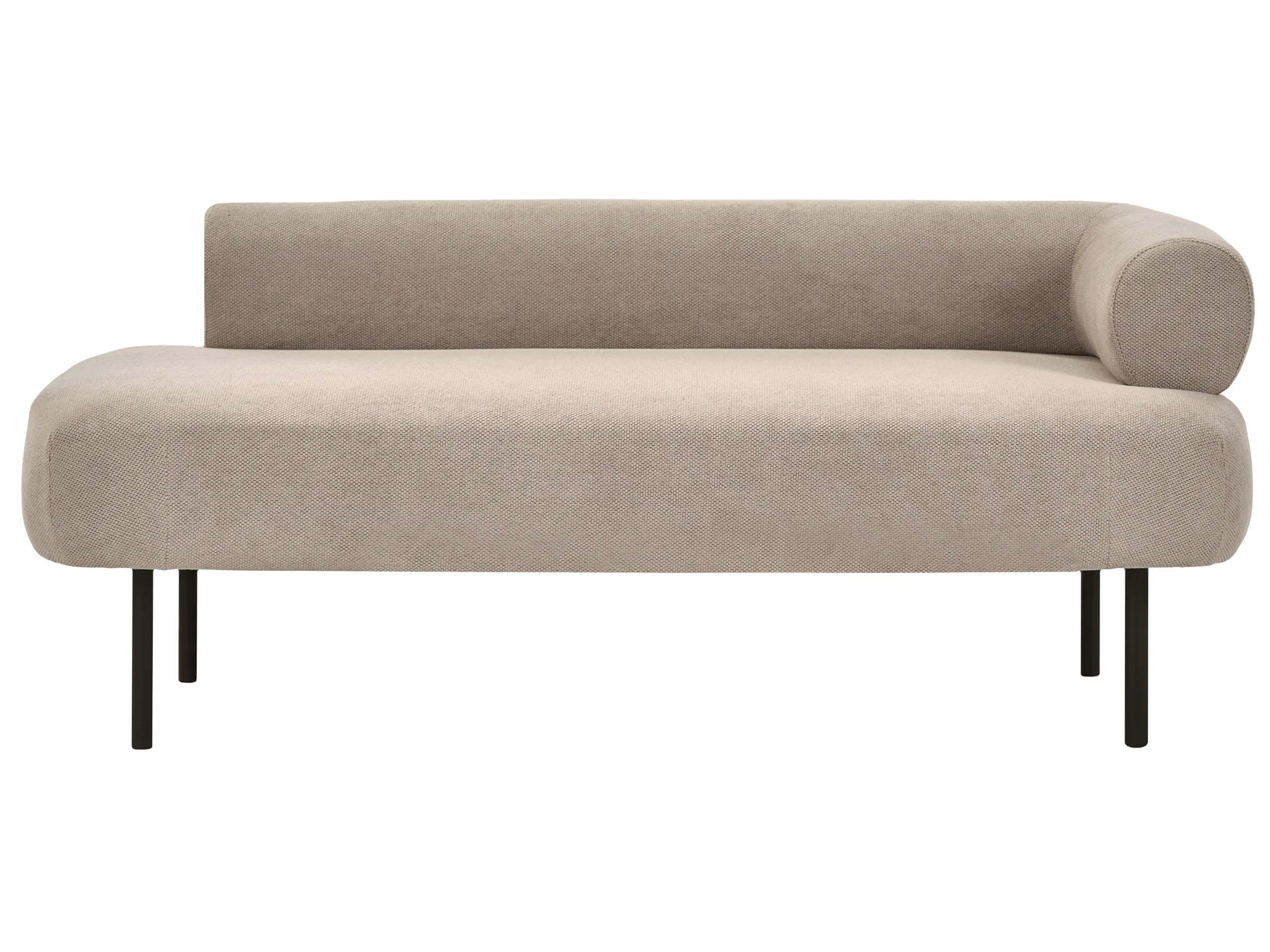 Chaise longue derecho MIRMANDE Tela Gris pardo