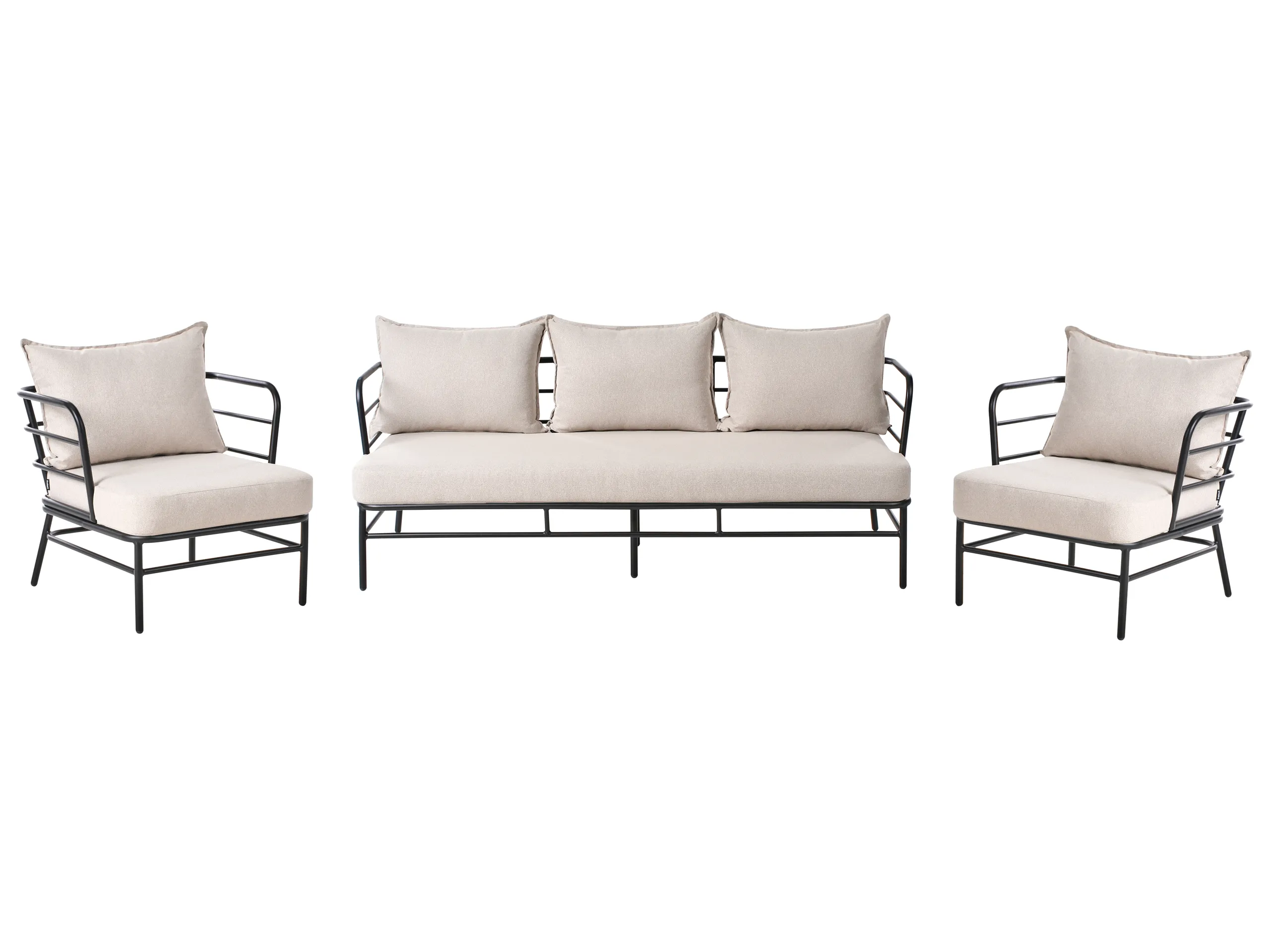 Garden Sofa Set 5 Seater PONZONE Metal Light Beige
