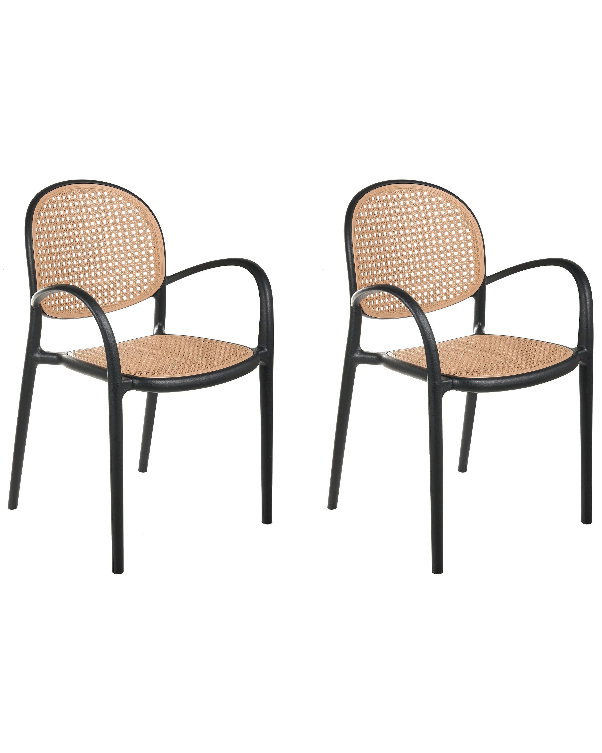 Conjunto de 2 sillas de jardín POVOLETTO Material sintético Negro