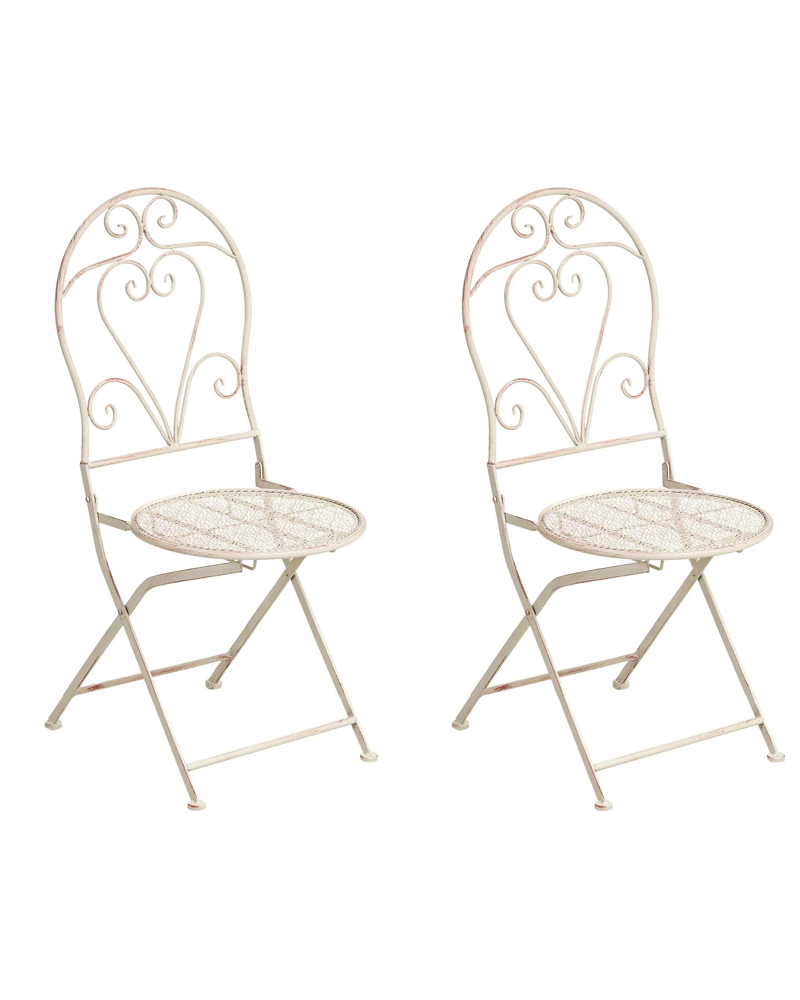 Conjunto de 2 sillas de jardín FOLELLI plegable Metal Beige claro