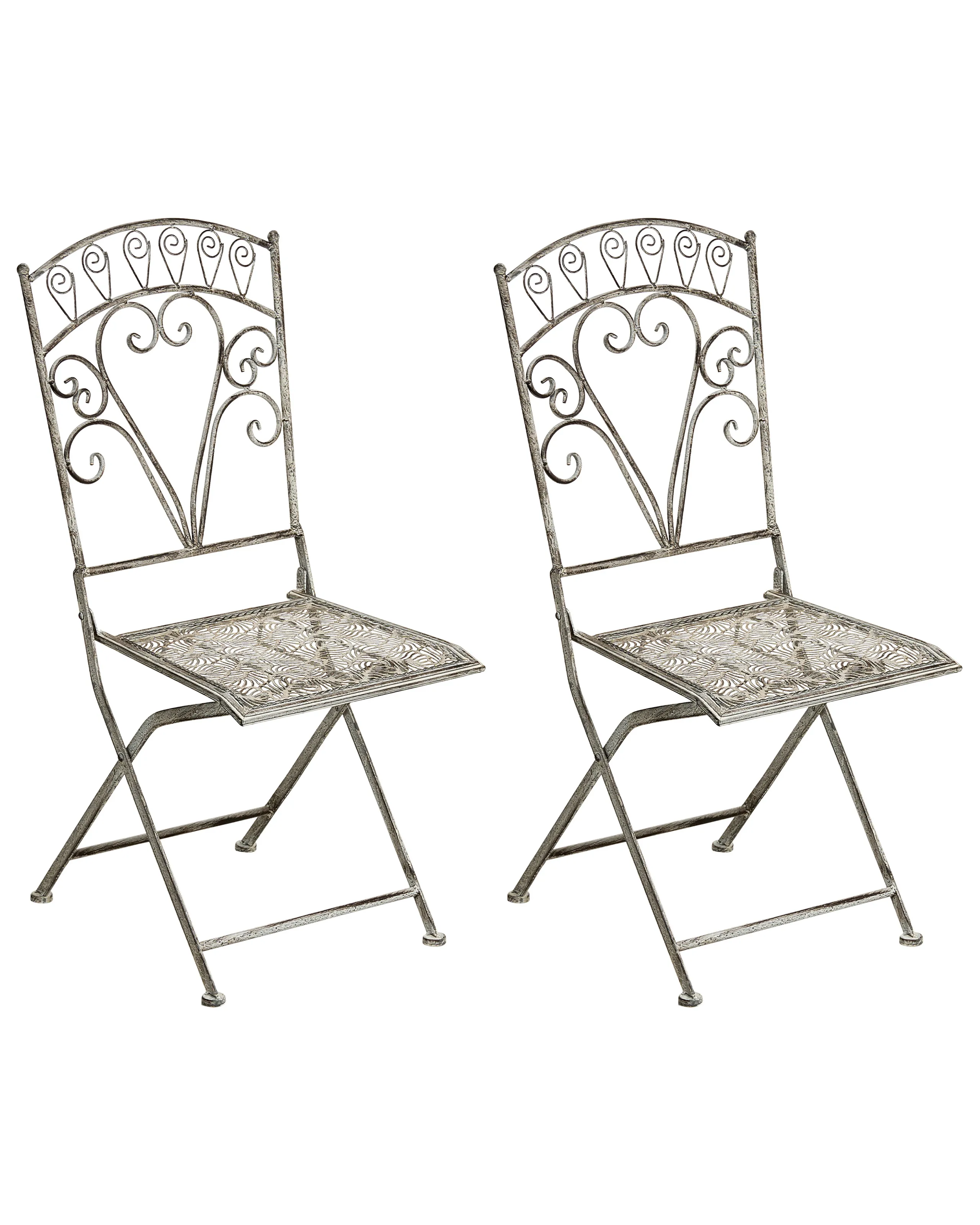 Conjunto de 2 sillas de jardín NURRA plegable Metal Gris