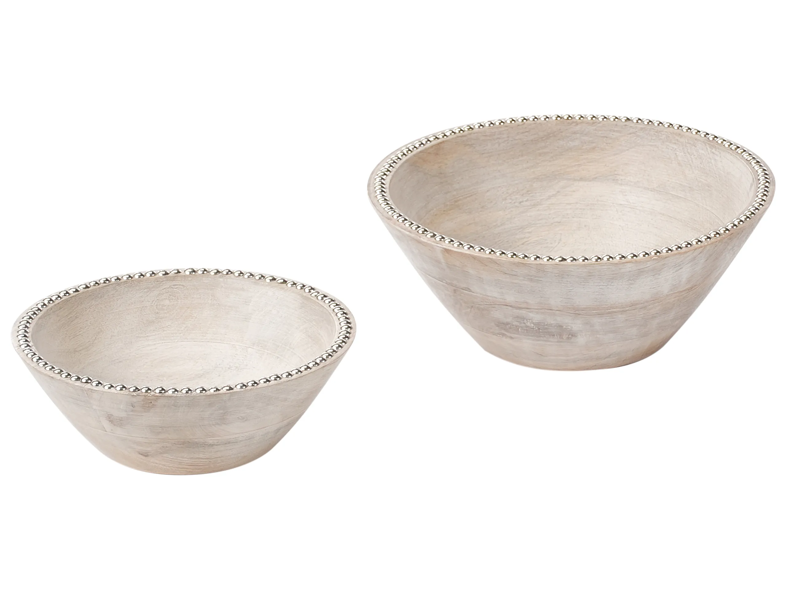 Conjunto de 2 cuencos decorativos LUXOR Madera de mango Marrón claro