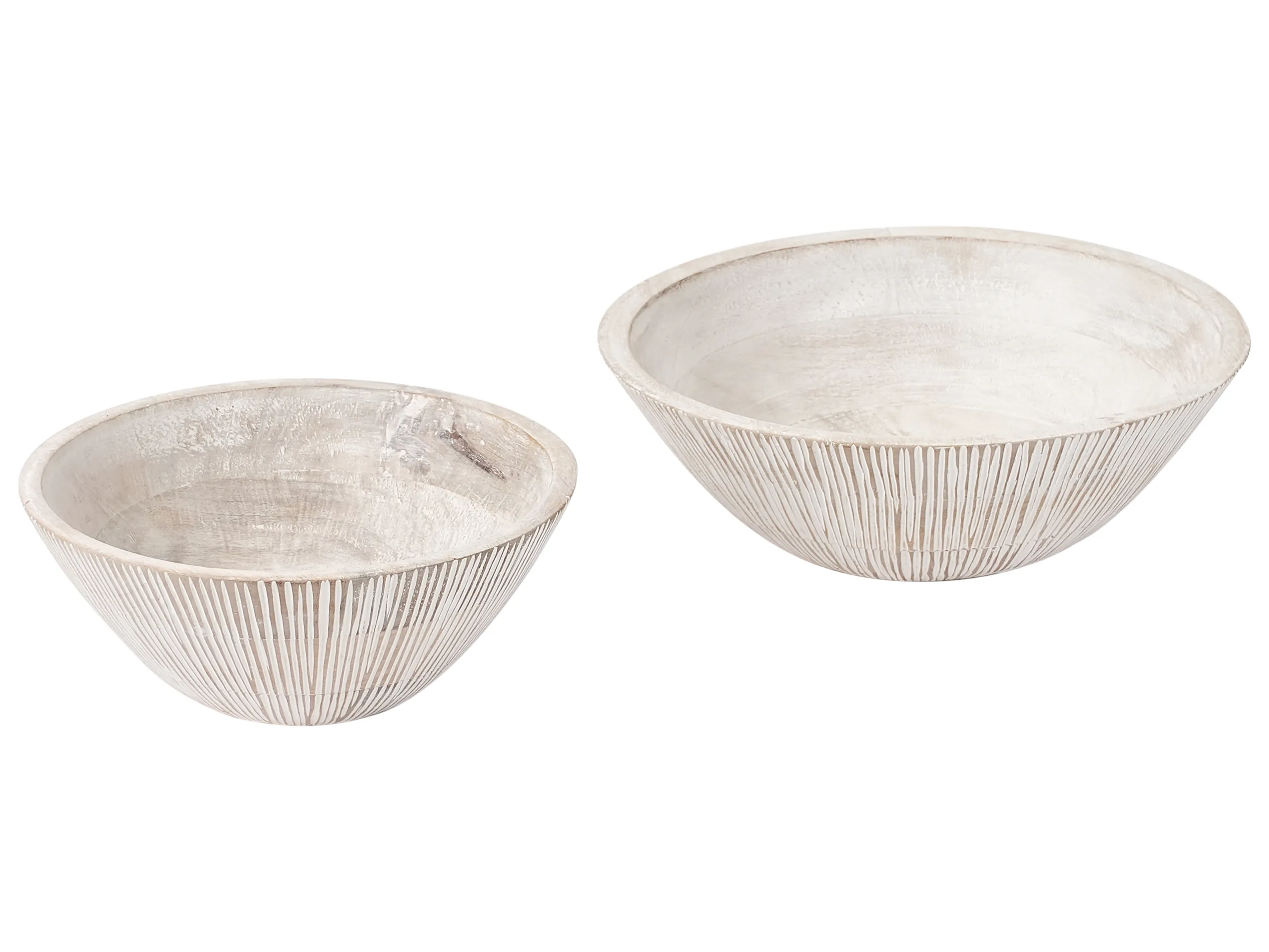 Conjunto de 2 cuencos decorativos SIWA Madera de mango Marrón claro